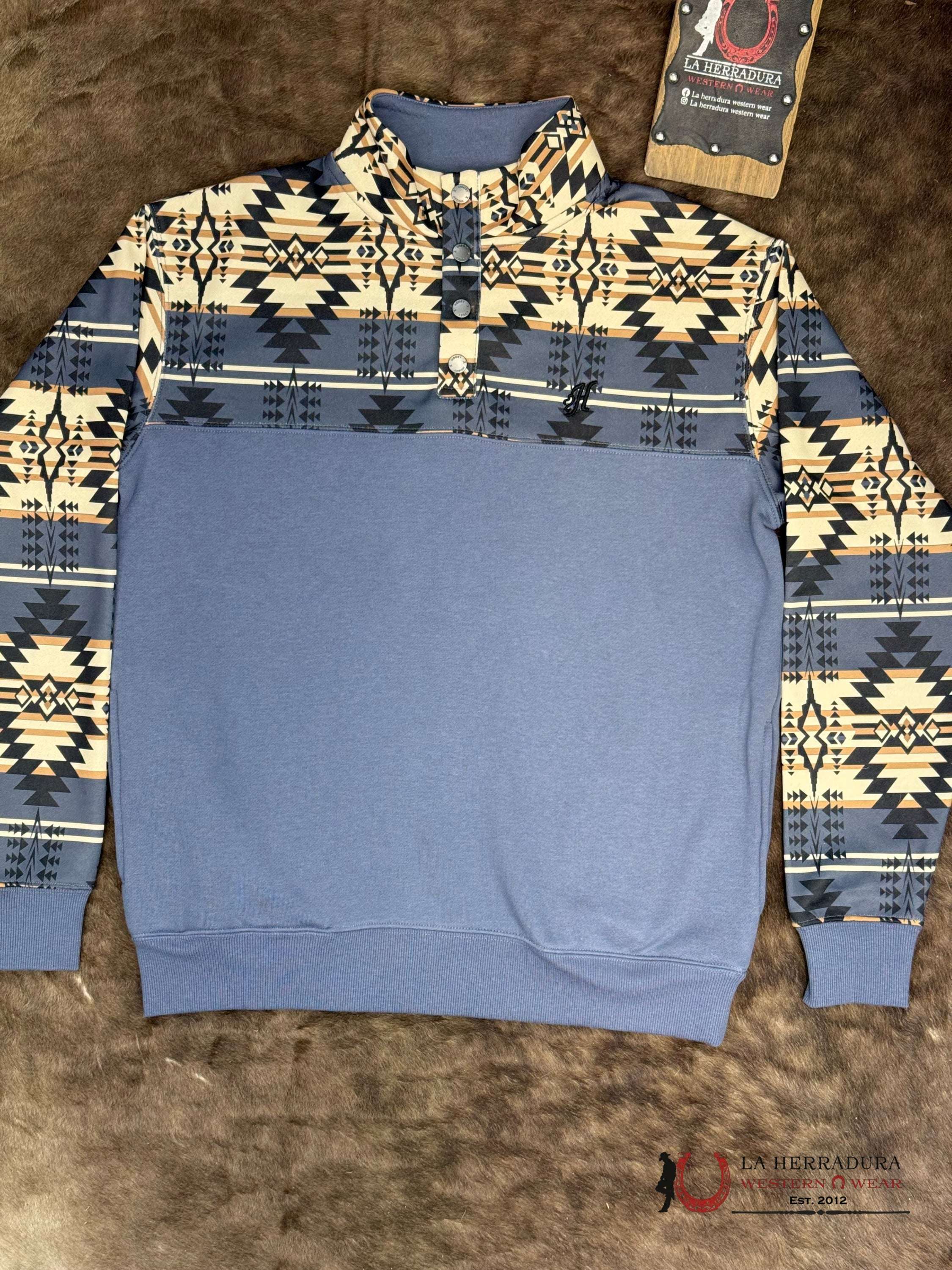 Hooey® Men’s Stevie Folkstone Grey Pullover Long Sleeve ROPA HOMBRES