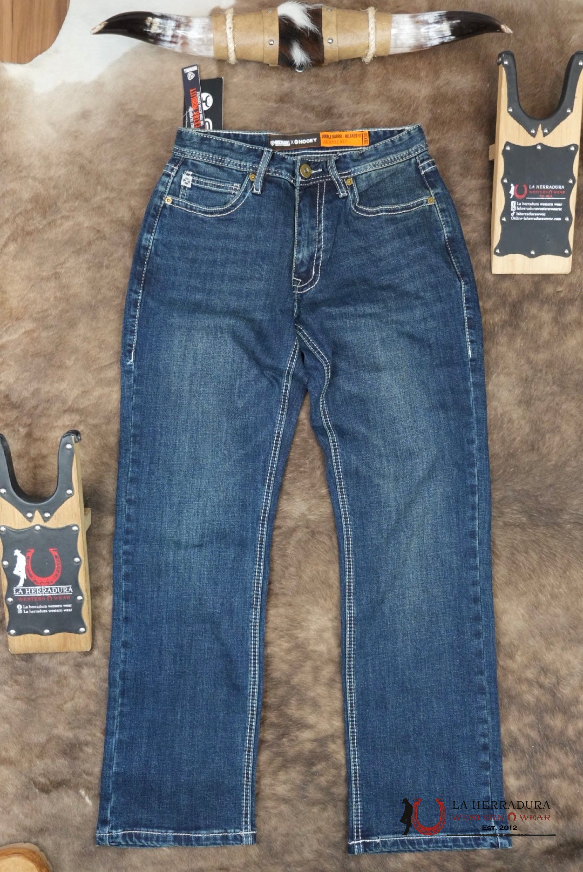 HOOEY ROCK&ROLLRELAXED FIT STACKABLE BOOTCUT JEANS - DARK WASH ROPA HOMBRES