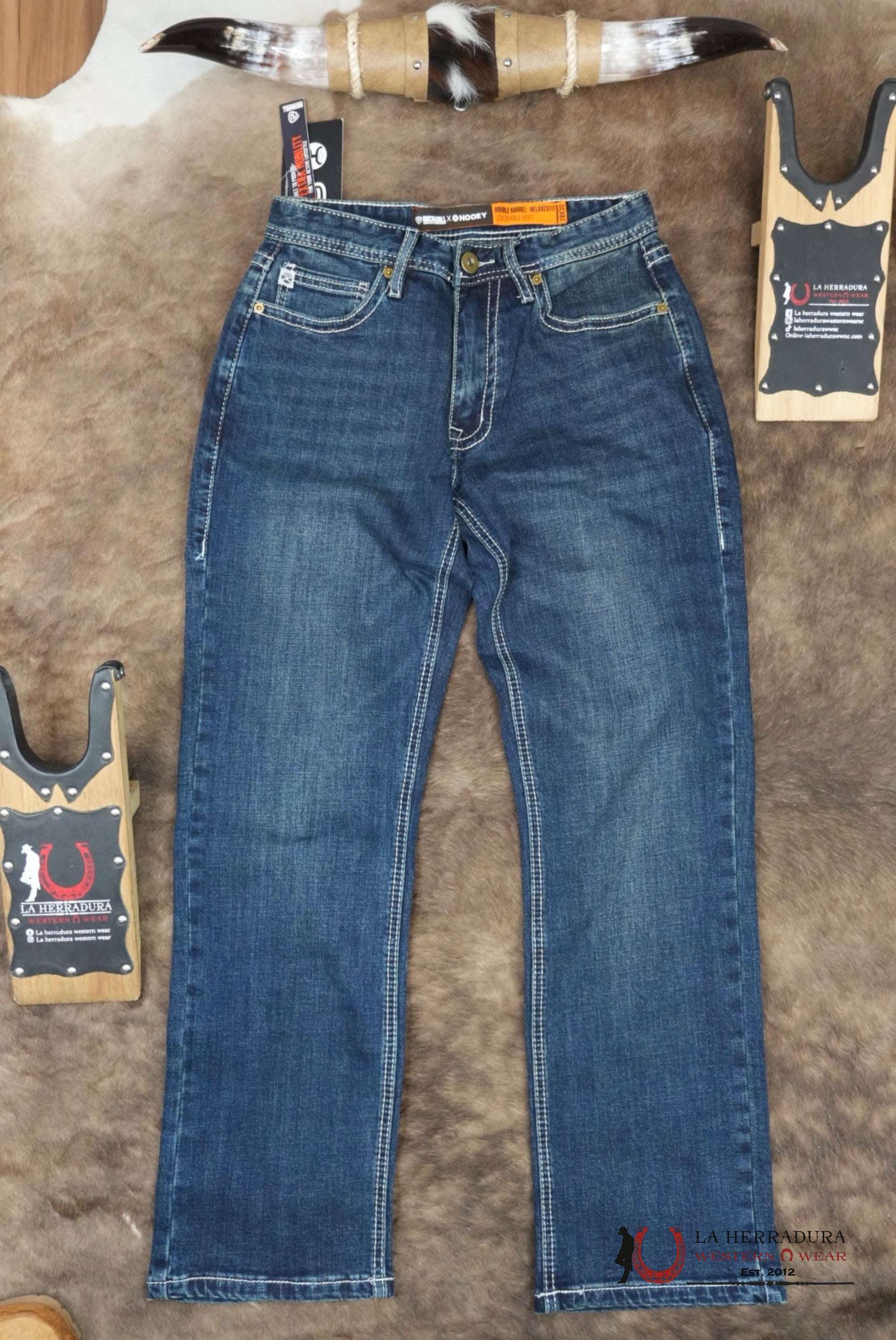 HOOEY ROCK&ROLLRELAXED FIT STACKABLE BOOTCUT JEANS - DARK WASH ROPA HOMBRES