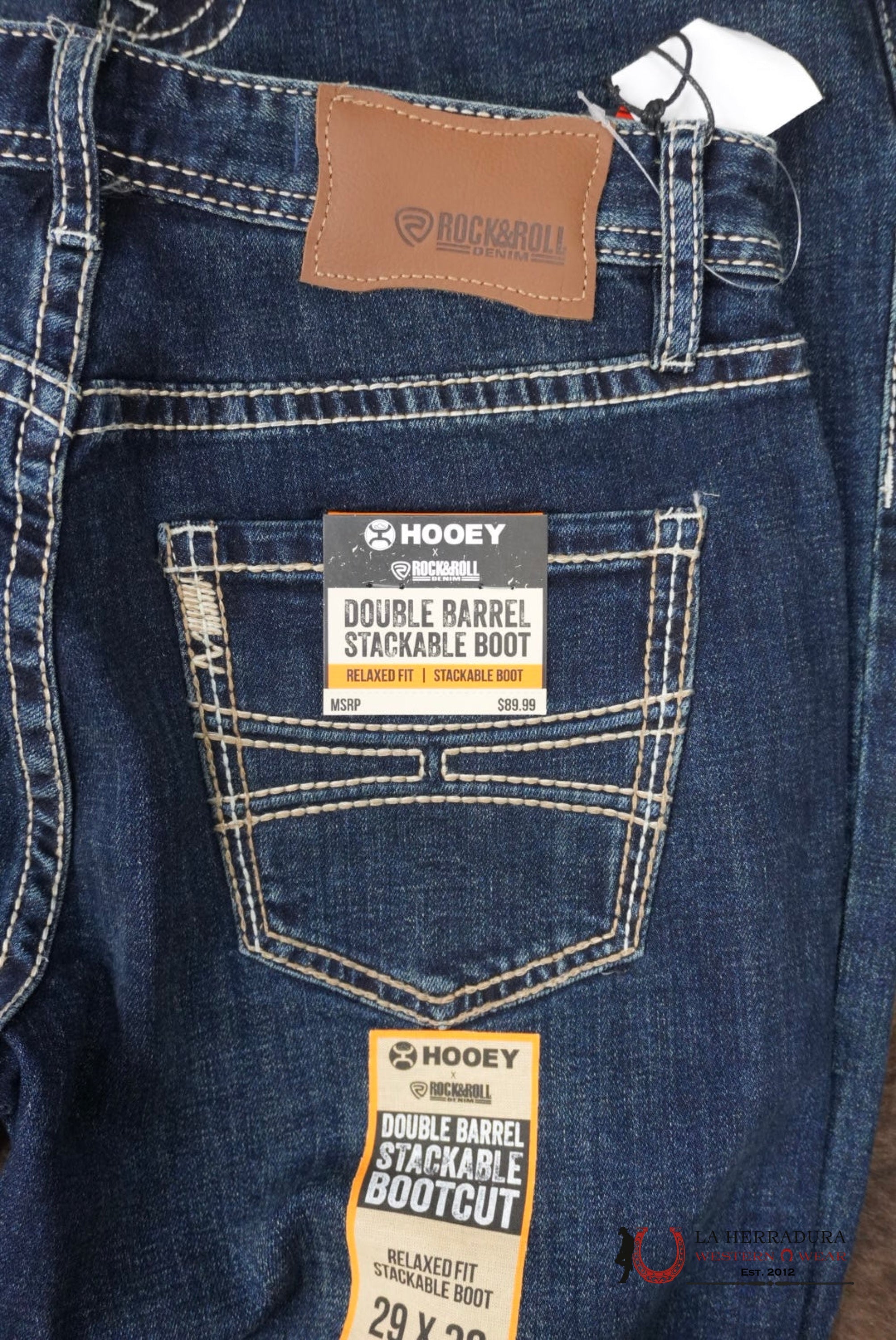 HOOEY ROCK&ROLLRELAXED FIT STACKABLE BOOTCUT JEANS - DARK WASH ROPA HOMBRES