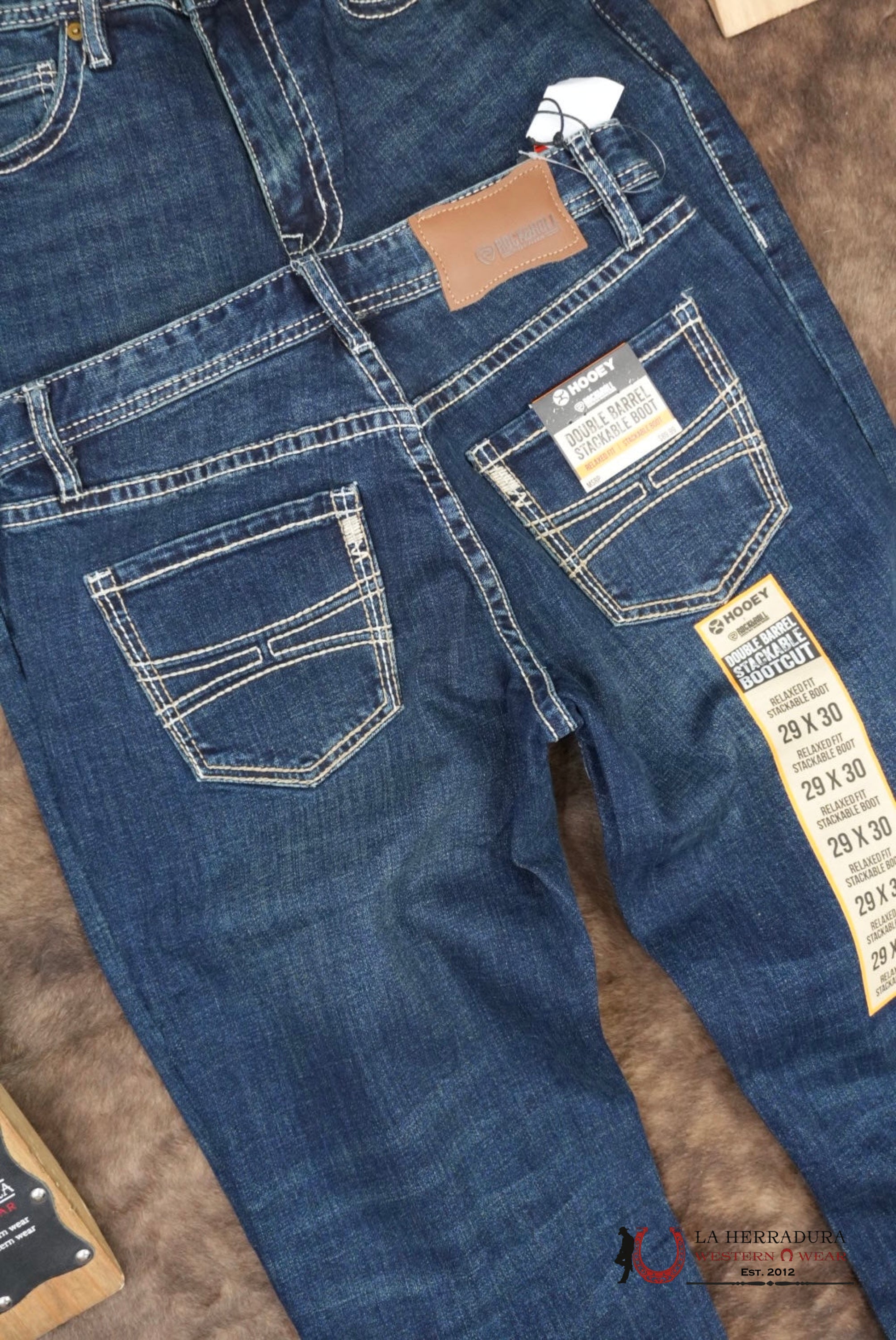 HOOEY ROCK&ROLLRELAXED FIT STACKABLE BOOTCUT JEANS - DARK WASH ROPA HOMBRES