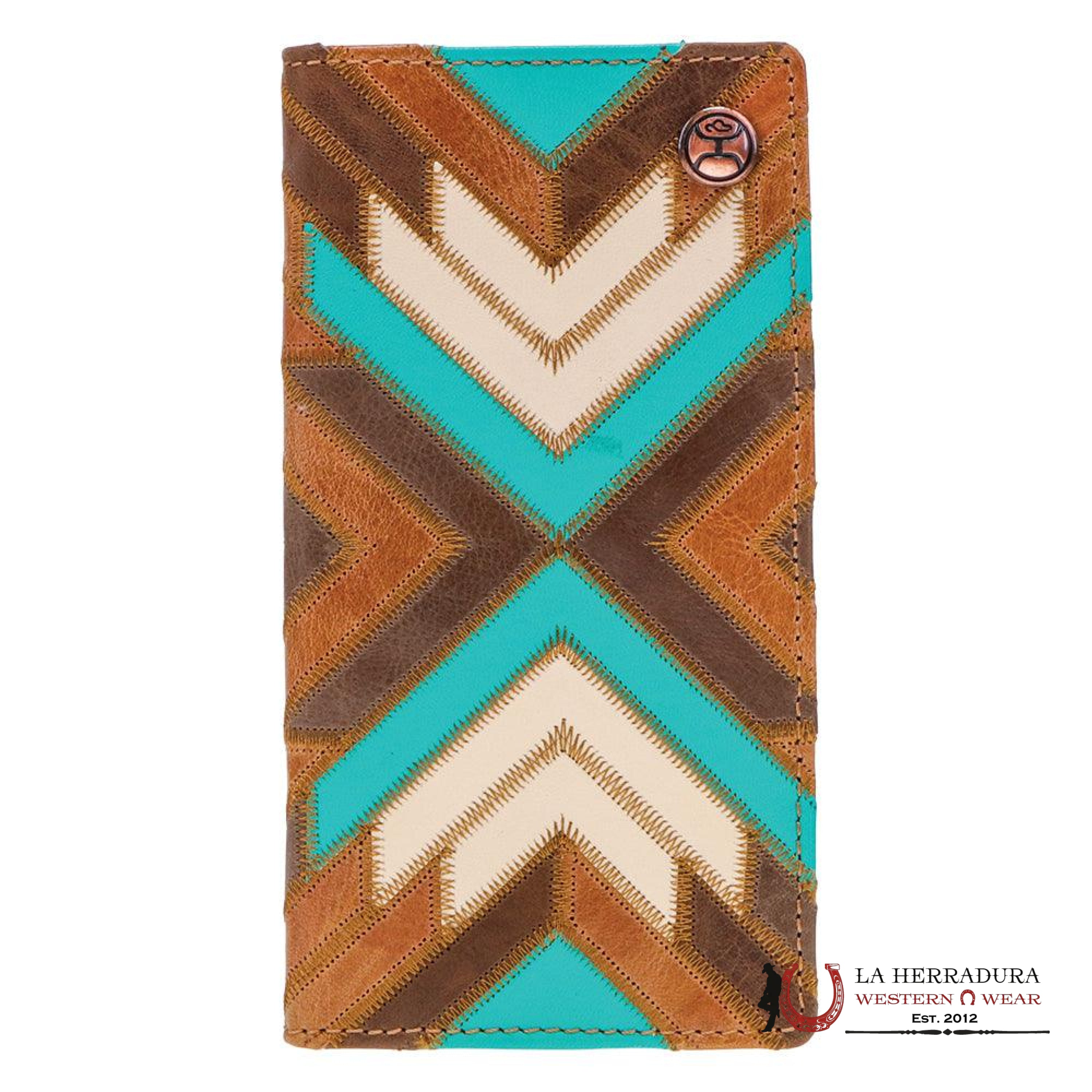HOOEY RODEO WALLET PATCHWORK WITH TURQUOISE HW007 BRTQ ACCESORIOS