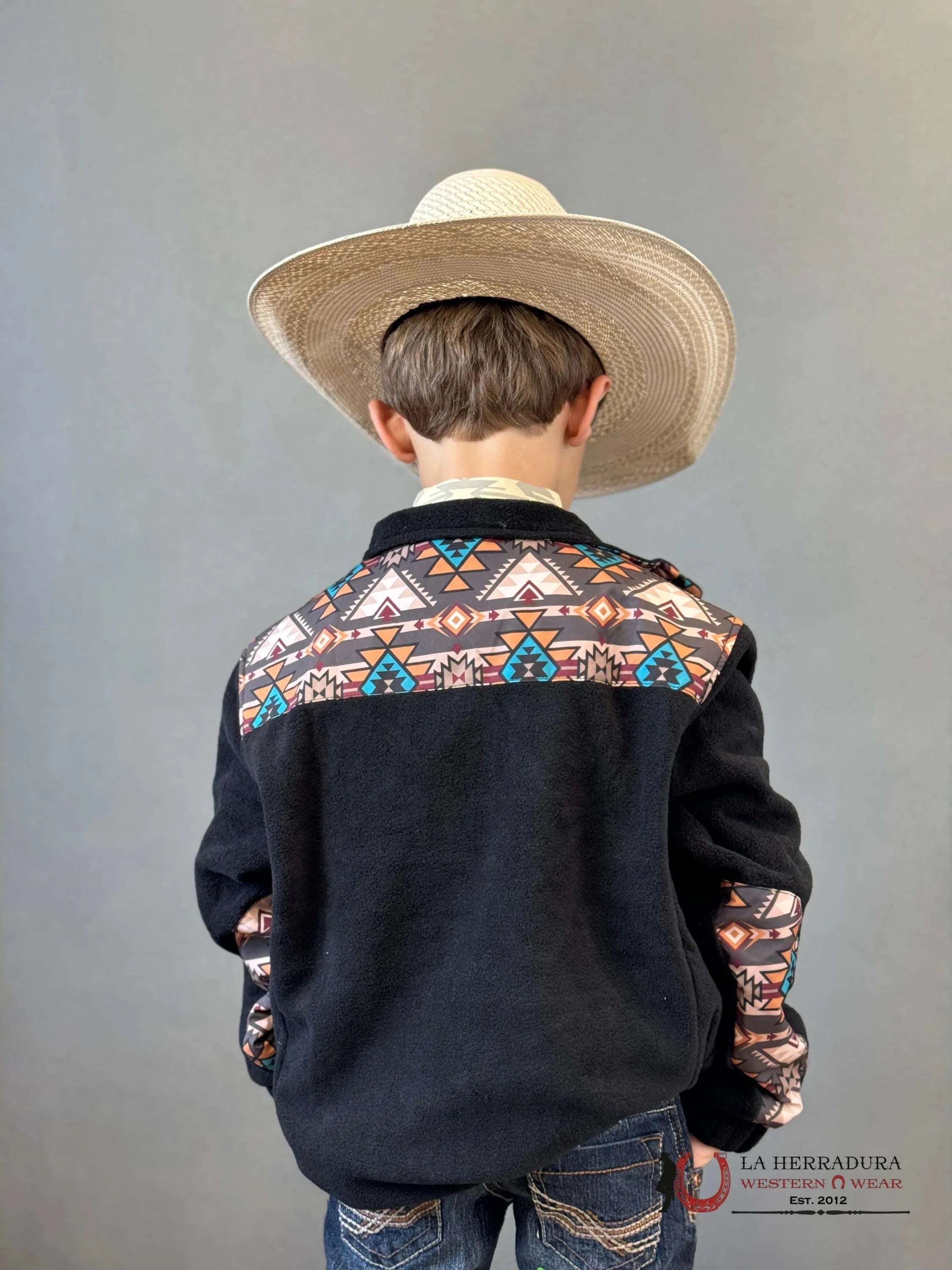 Hooey Soft Shell Jacket Youth Black / Aztec Niños