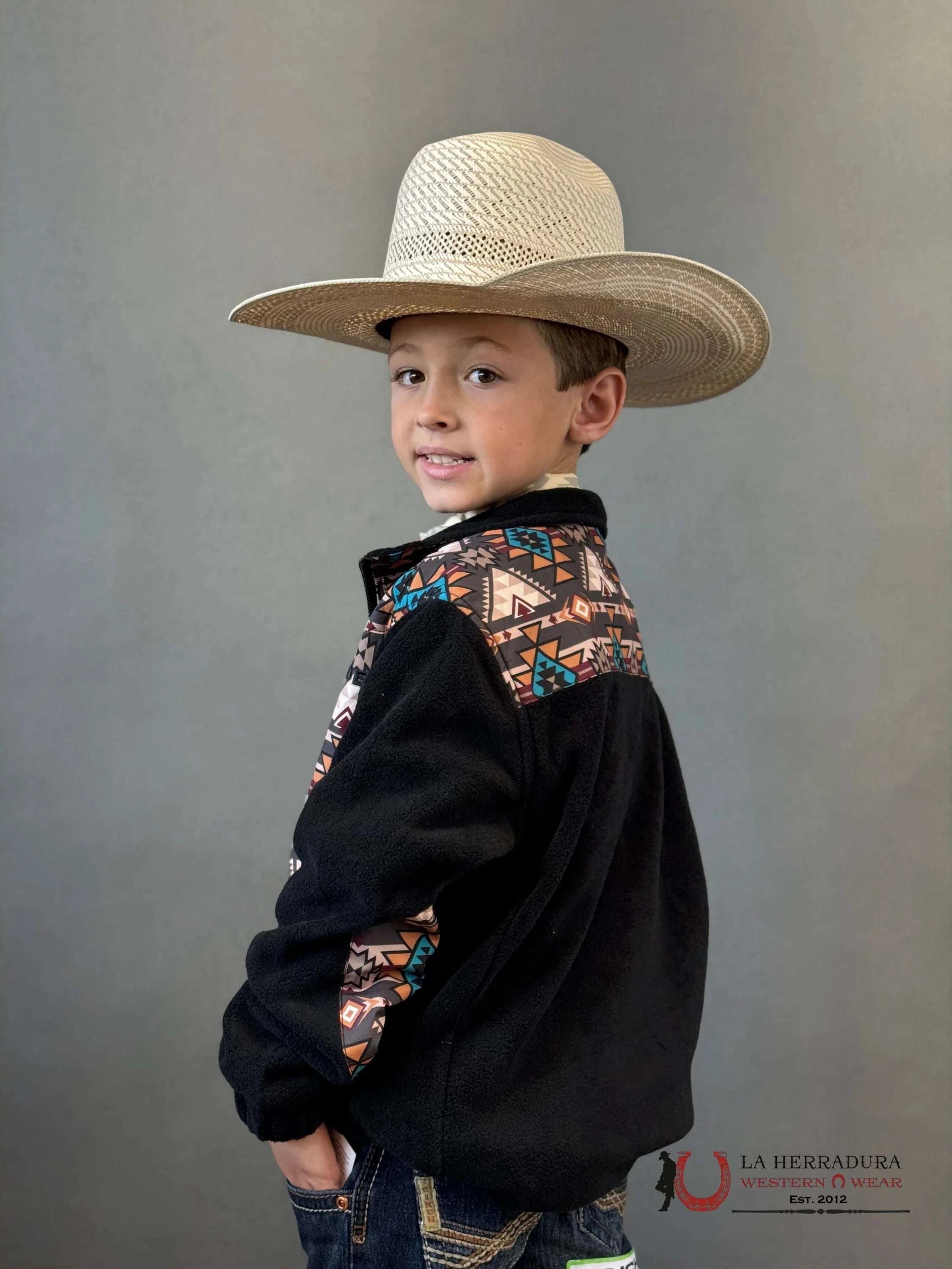 Hooey Soft Shell Jacket Youth Black / Aztec Niños