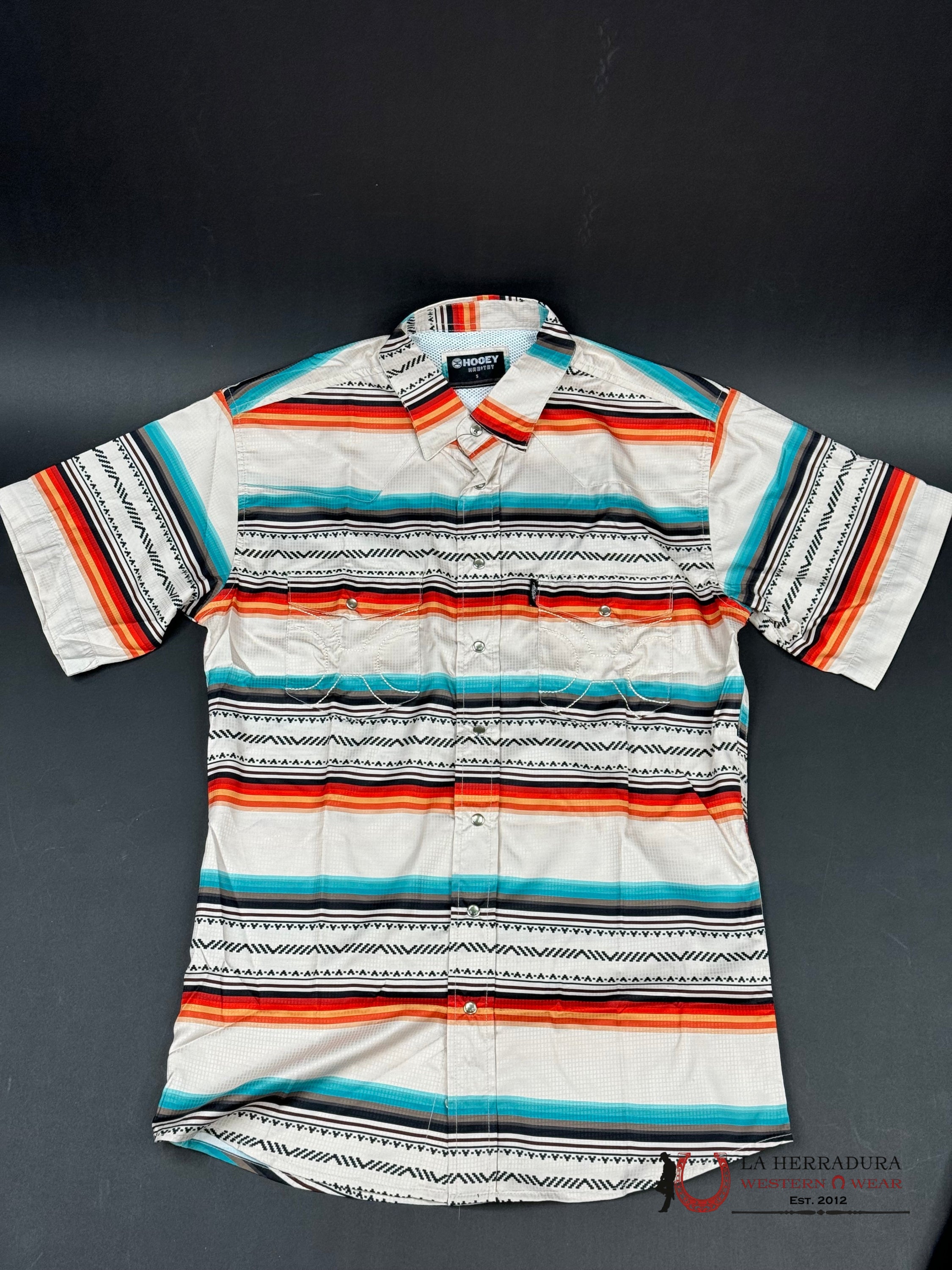 Hooey Sol Cream Serape Pearl Snap Short Sleeve Ropa Hombres