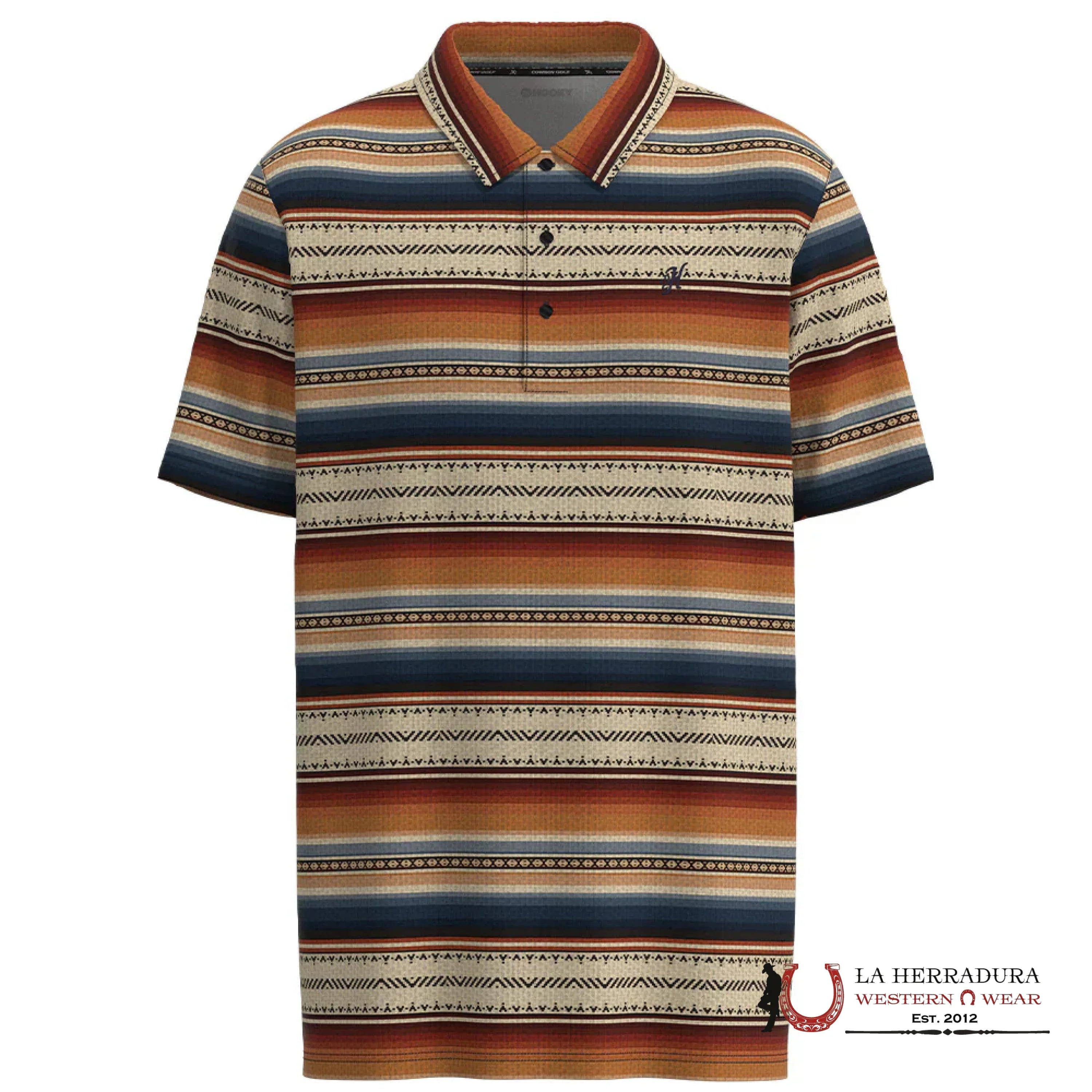 HOOEY Weekender Multi Color Serape Aztec Polo Short Sleeve Men Shirt ROPA HOMBRES