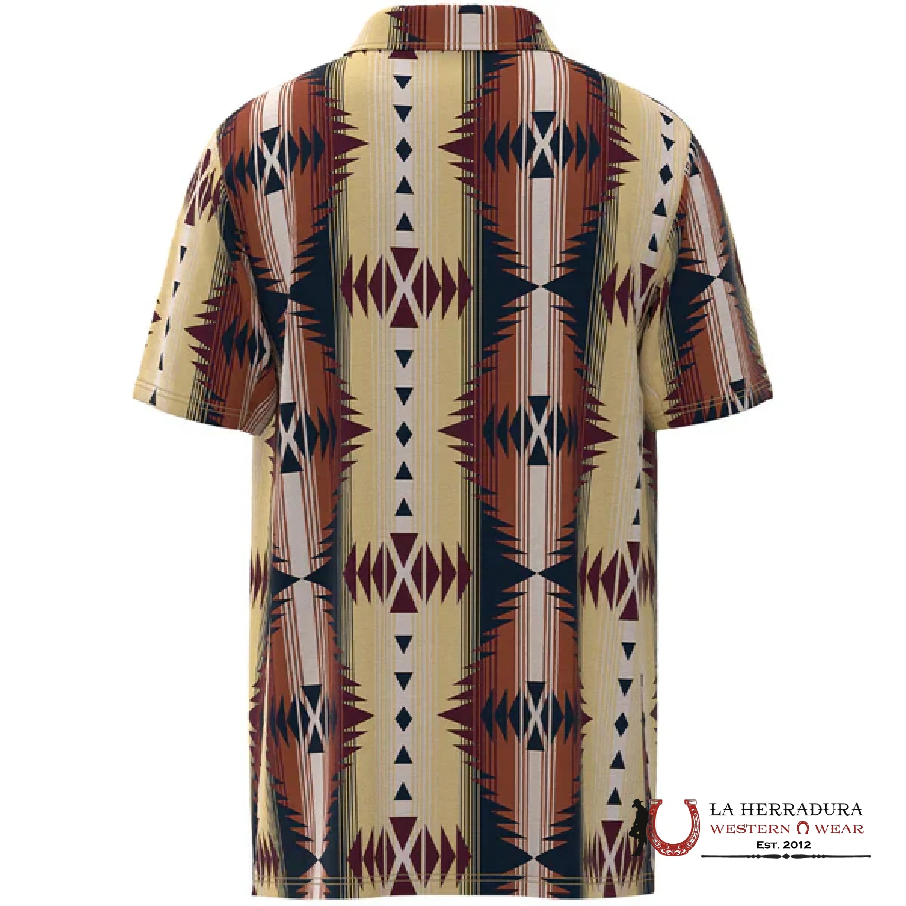 HOOEY Weekender Tan/Red/Navy Aztec Polo Short Sleeve Men Shirt ROPA HOMBRES