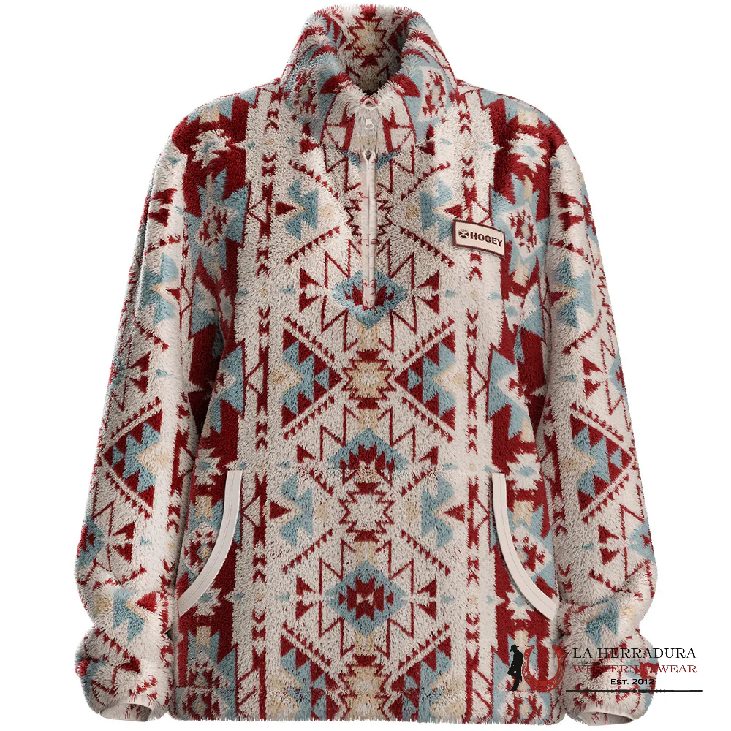 Hooey Womens Fleece Pull Over-Pink/Aztec Ropa Mujeres