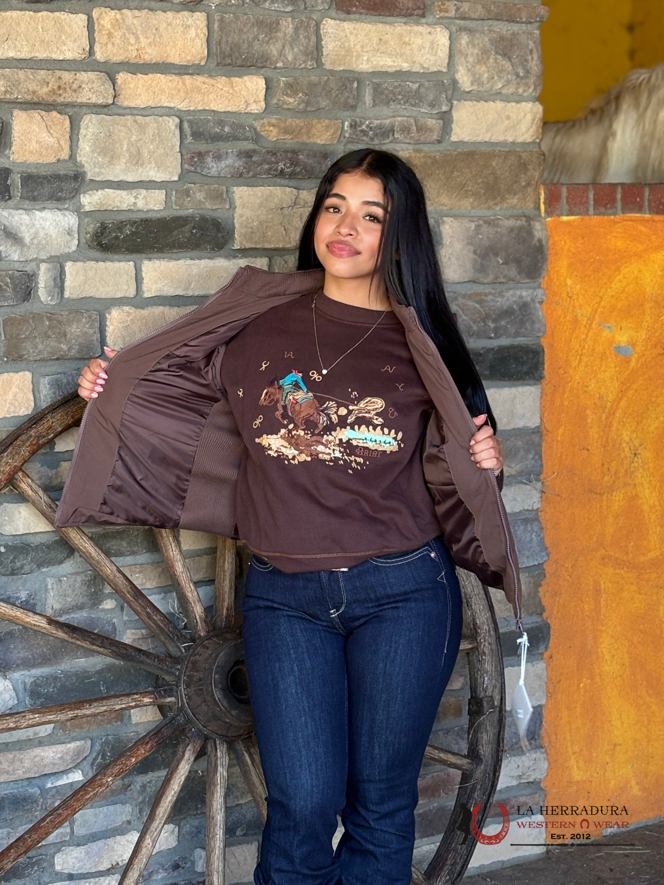 Hooey Women Serape/Solid Packble Vest Ropa Mujeres