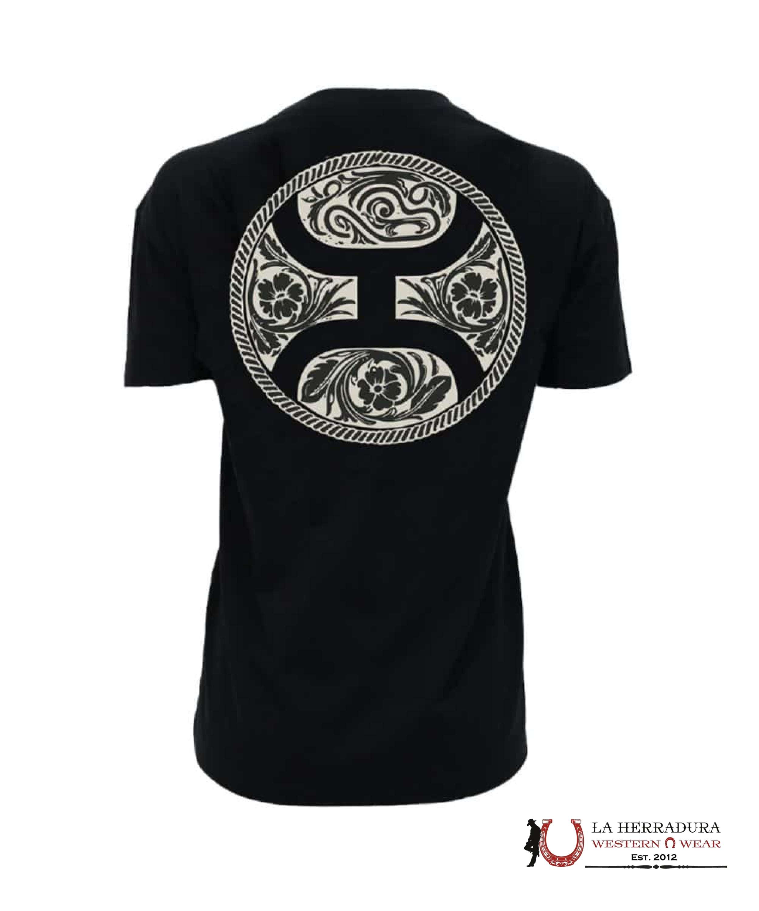 HOOEY WOMEN T-SHIRT CONCHO BLACK HOOEY LOGO BACK HT1900BK ROPA MUJERES