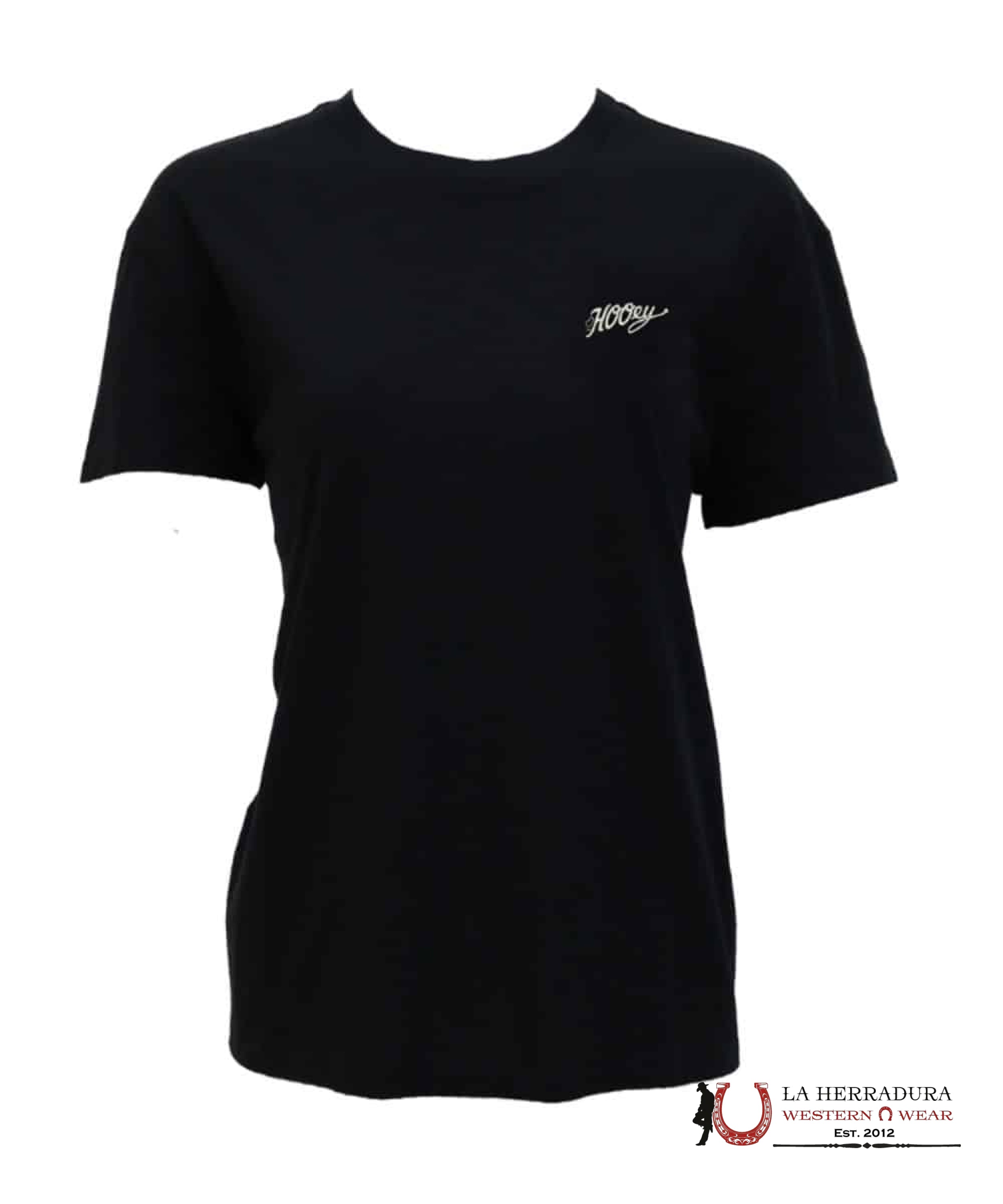 HOOEY WOMEN T-SHIRT CONCHO BLACK HOOEY LOGO BACK HT1900BK ROPA MUJERES