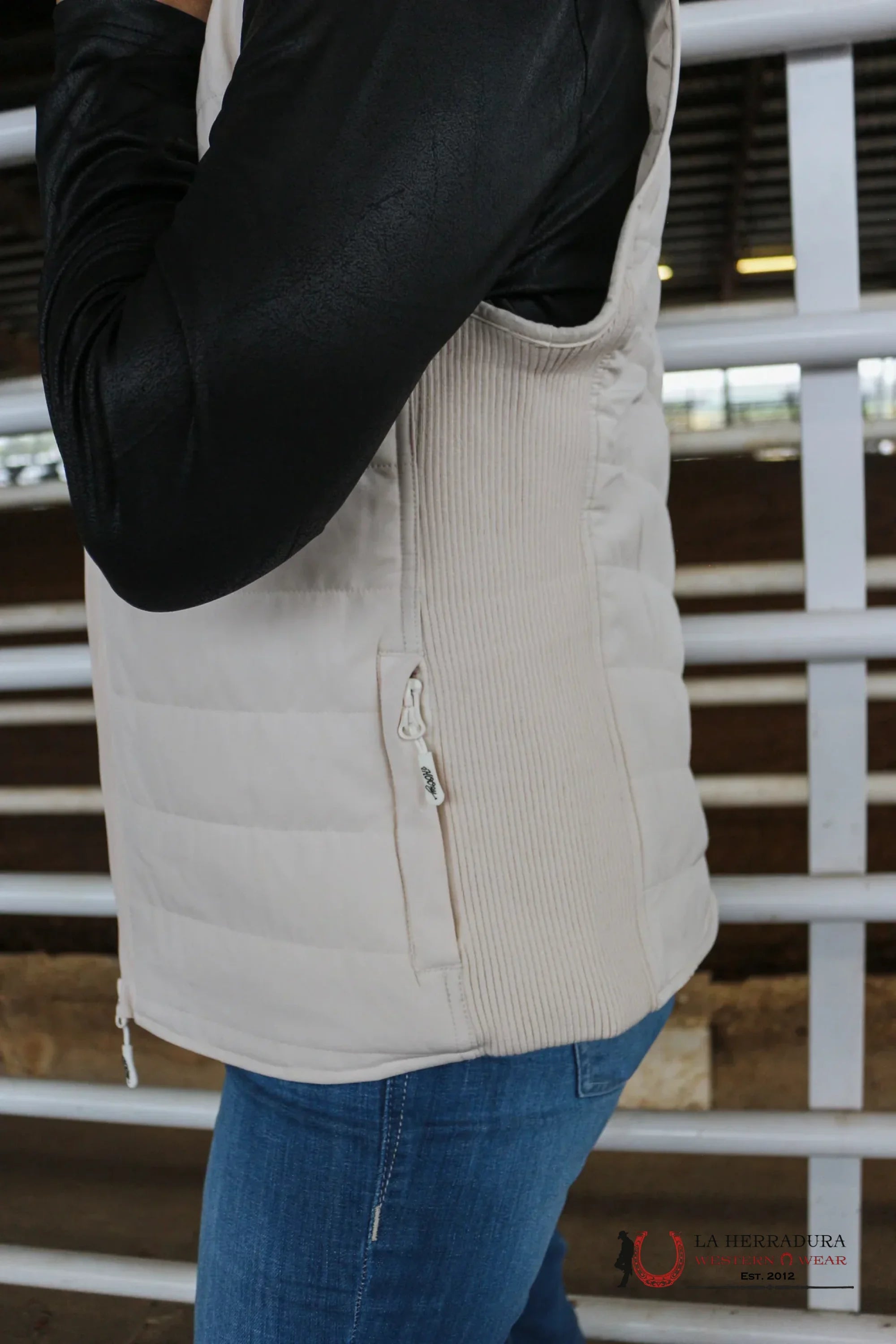 Hooey Women Tan Cream Puffer Vest Ropa Mujeres