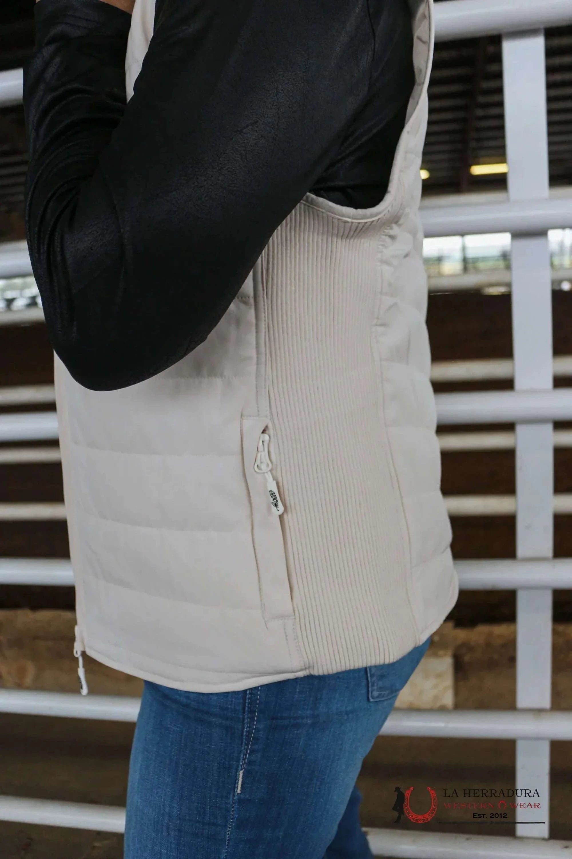 Hooey Women Tan Cream Puffer Vest Ropa Mujeres