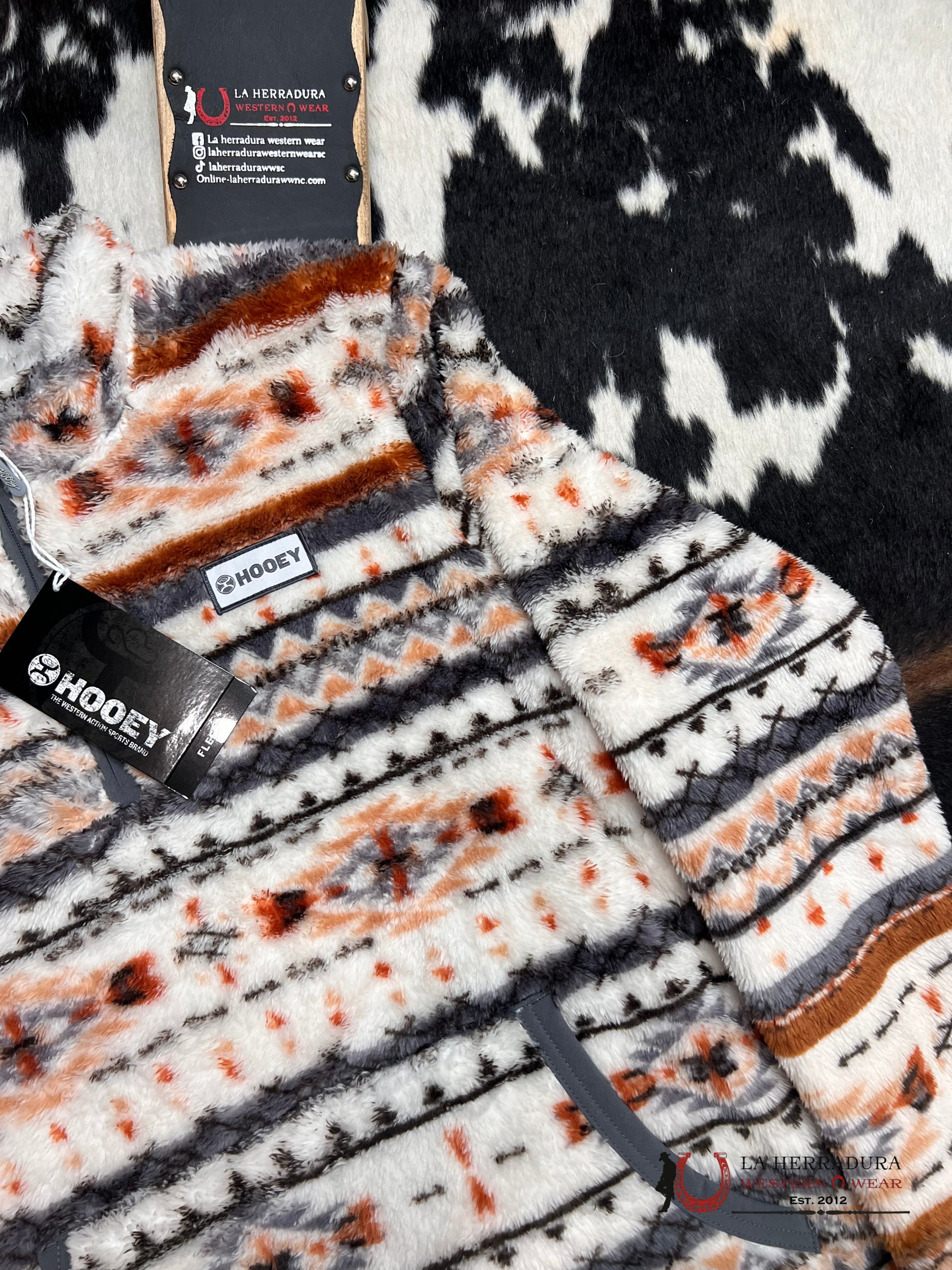 Hooey Womens Fleece Pull Over- Tan/Grey/Aztec Ropa Mujeres