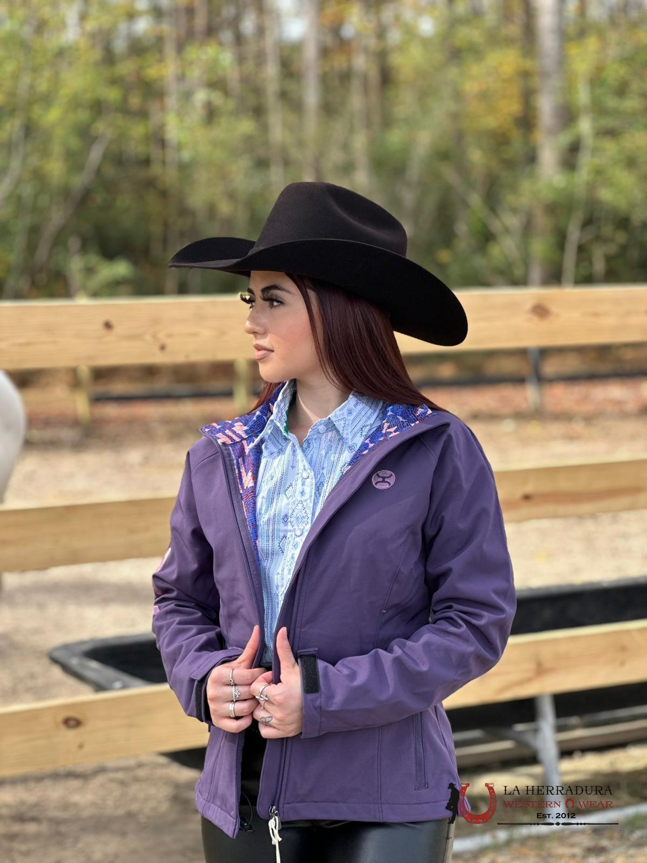 Hooey Womens Purple W/ Pink Team Logo Sleeve Ropa Mujeres