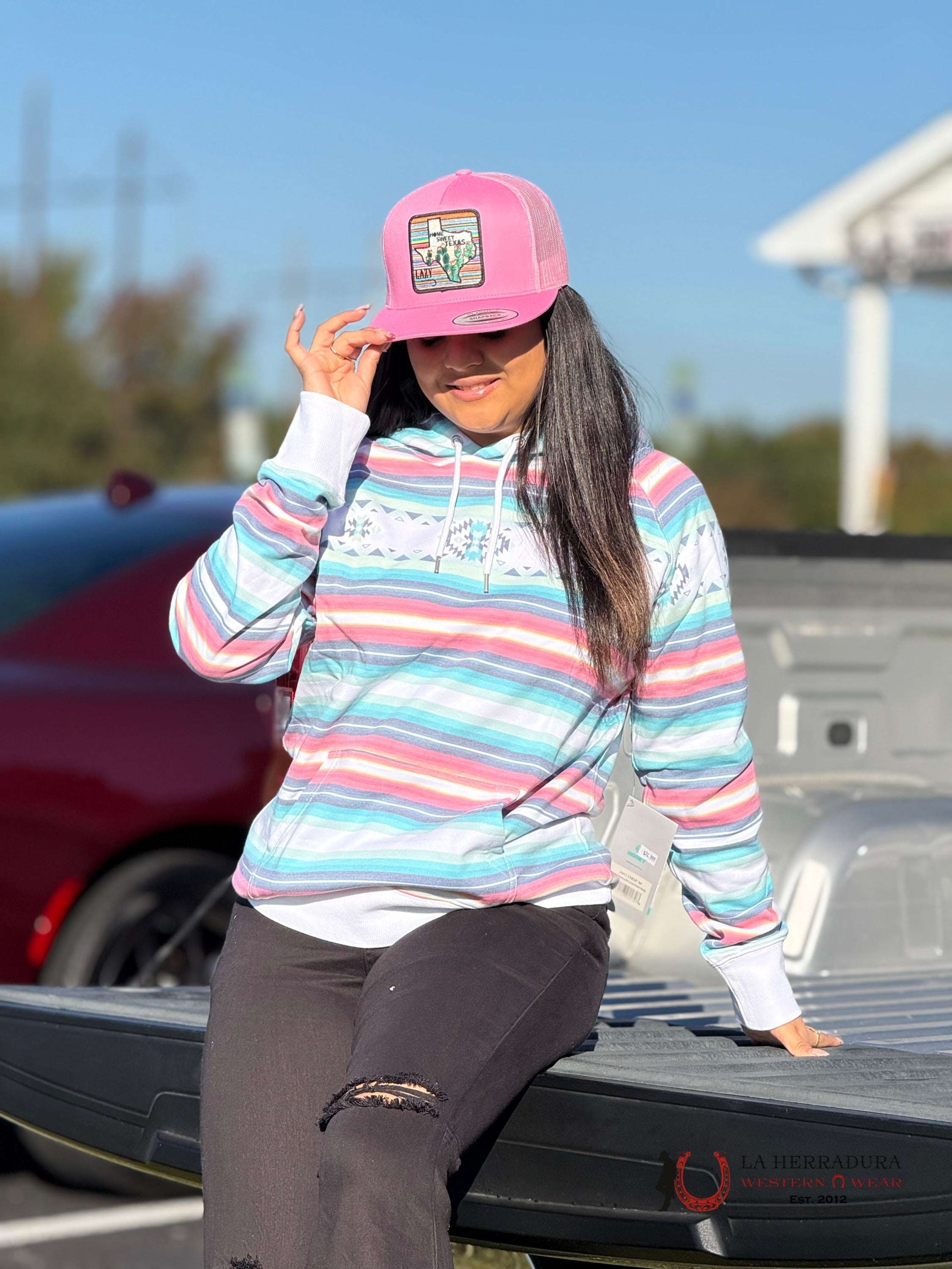 Hooey Womens Serape Pattern Hoodie- 98Sp Ropa Mujeres