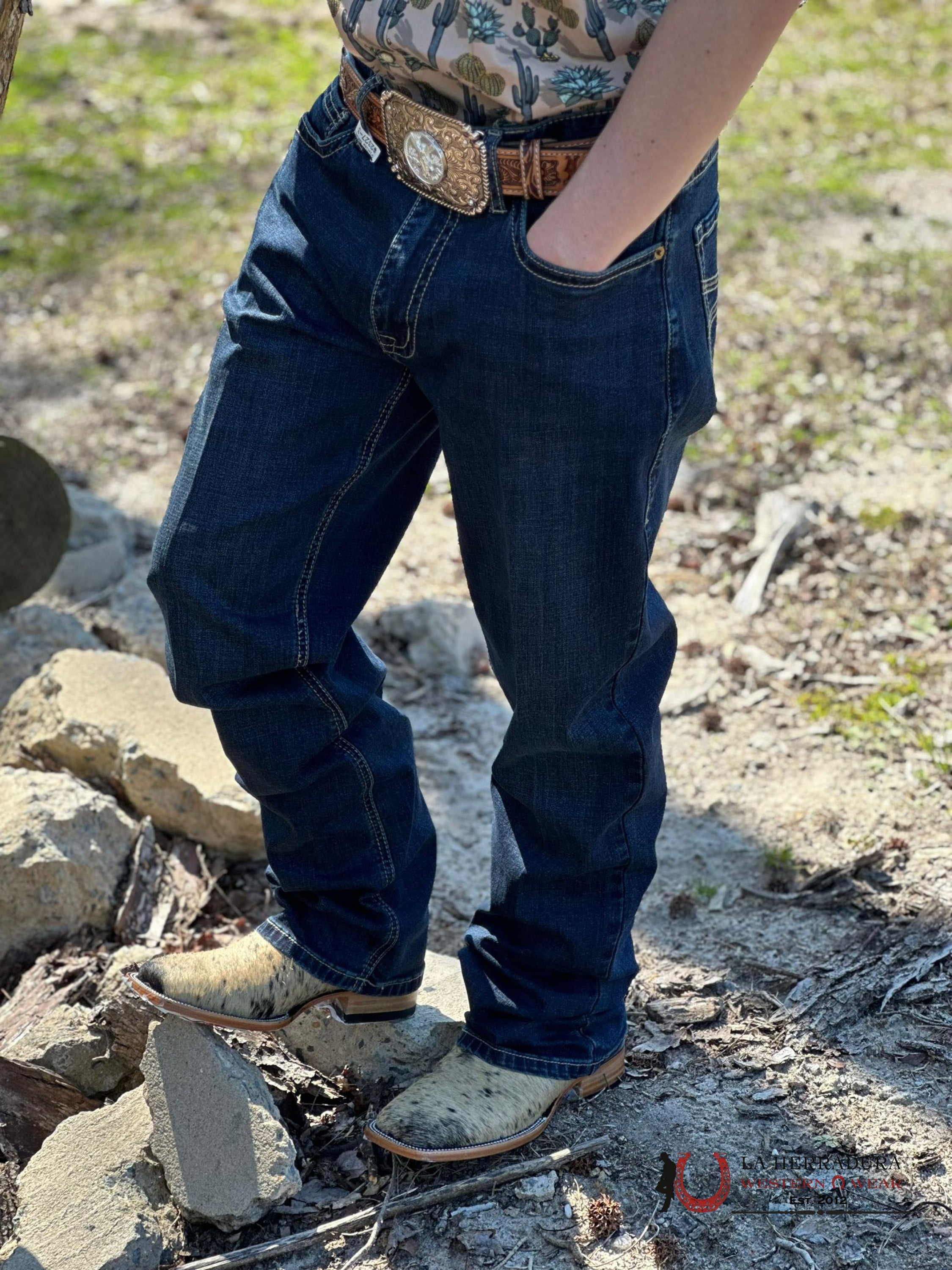 Hooey X Rock & Roll Double Barrel Stackable Boot Leg Ropa Hombres