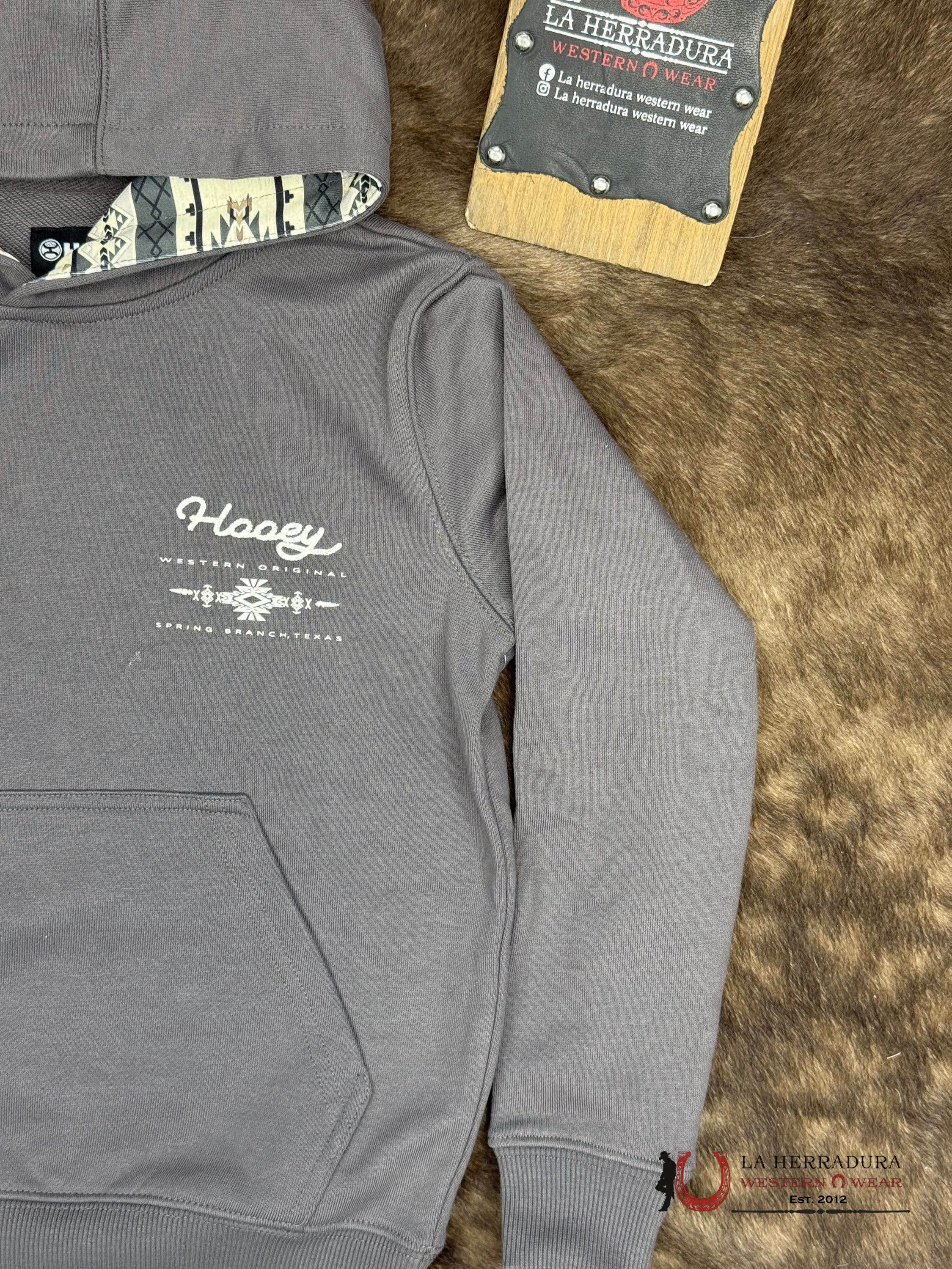 Hooey Youth Boys Peyote Steel Grey Hoody NIÑOS