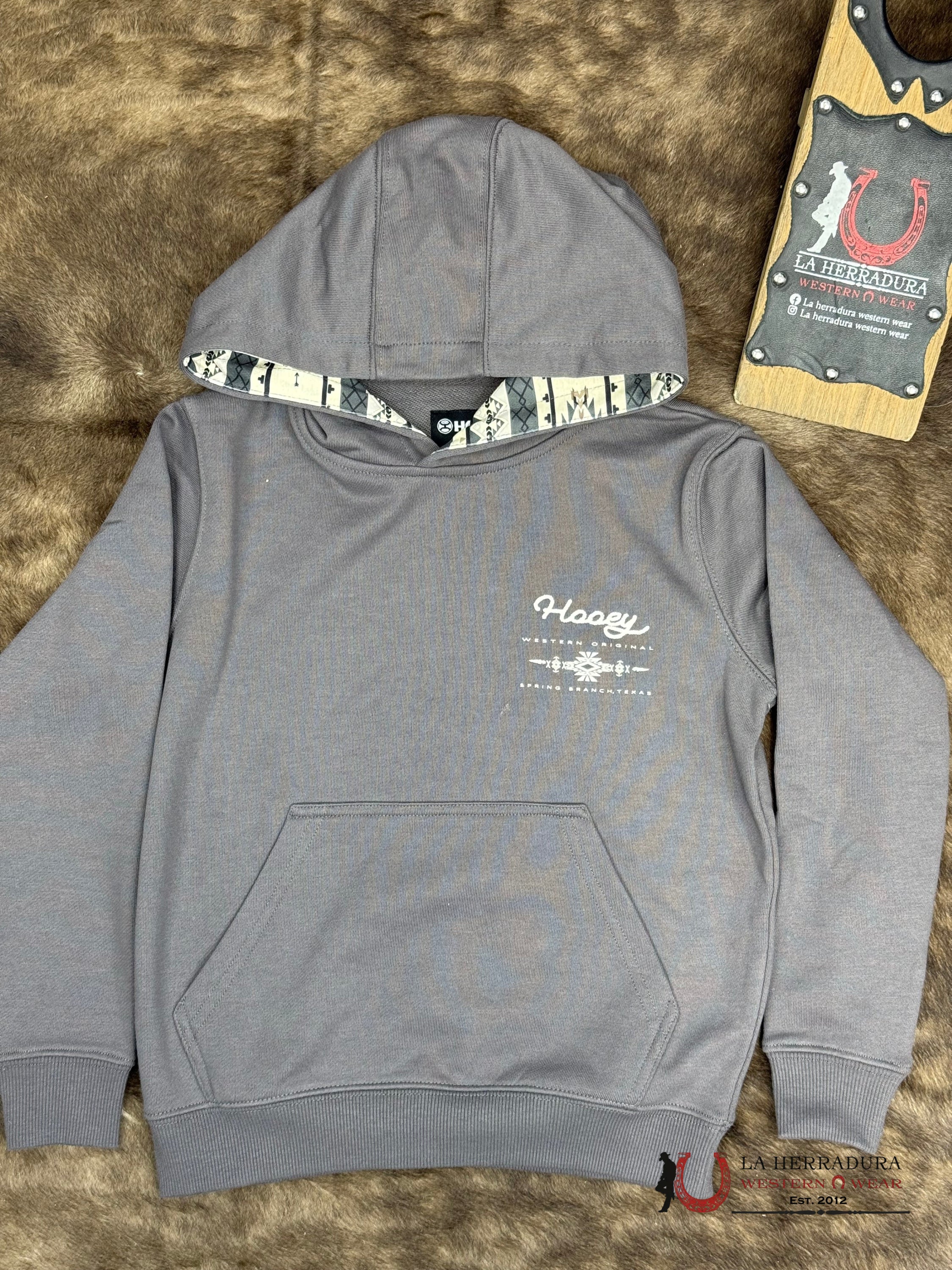 Hooey Youth Boys Peyote Steel Grey Hoody NIÑOS