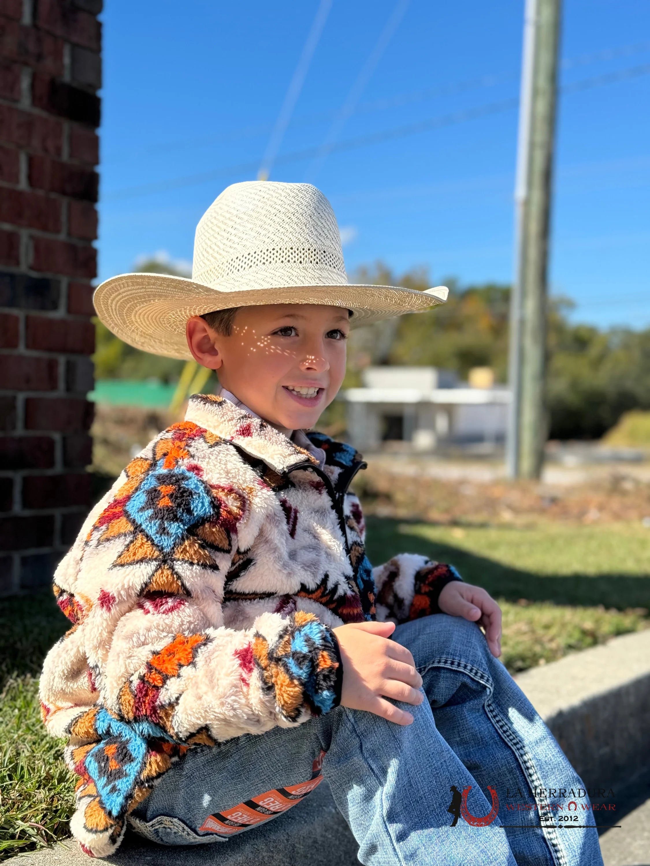 Hooey Youth Pull Over Cream / Multicolor Aztec Niños