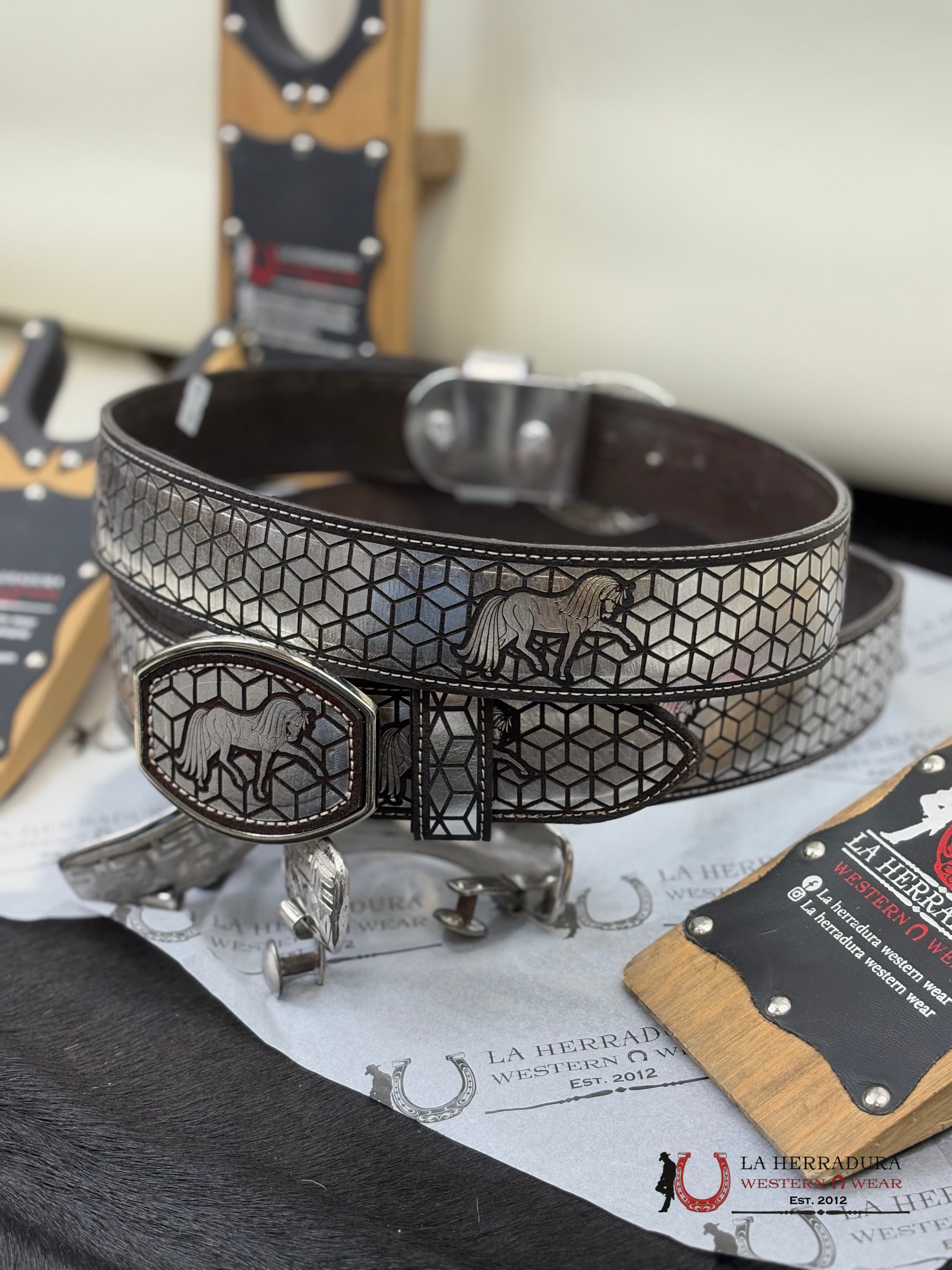Horse 2 Inc Belt Silver/Brown Cinturones Hombres