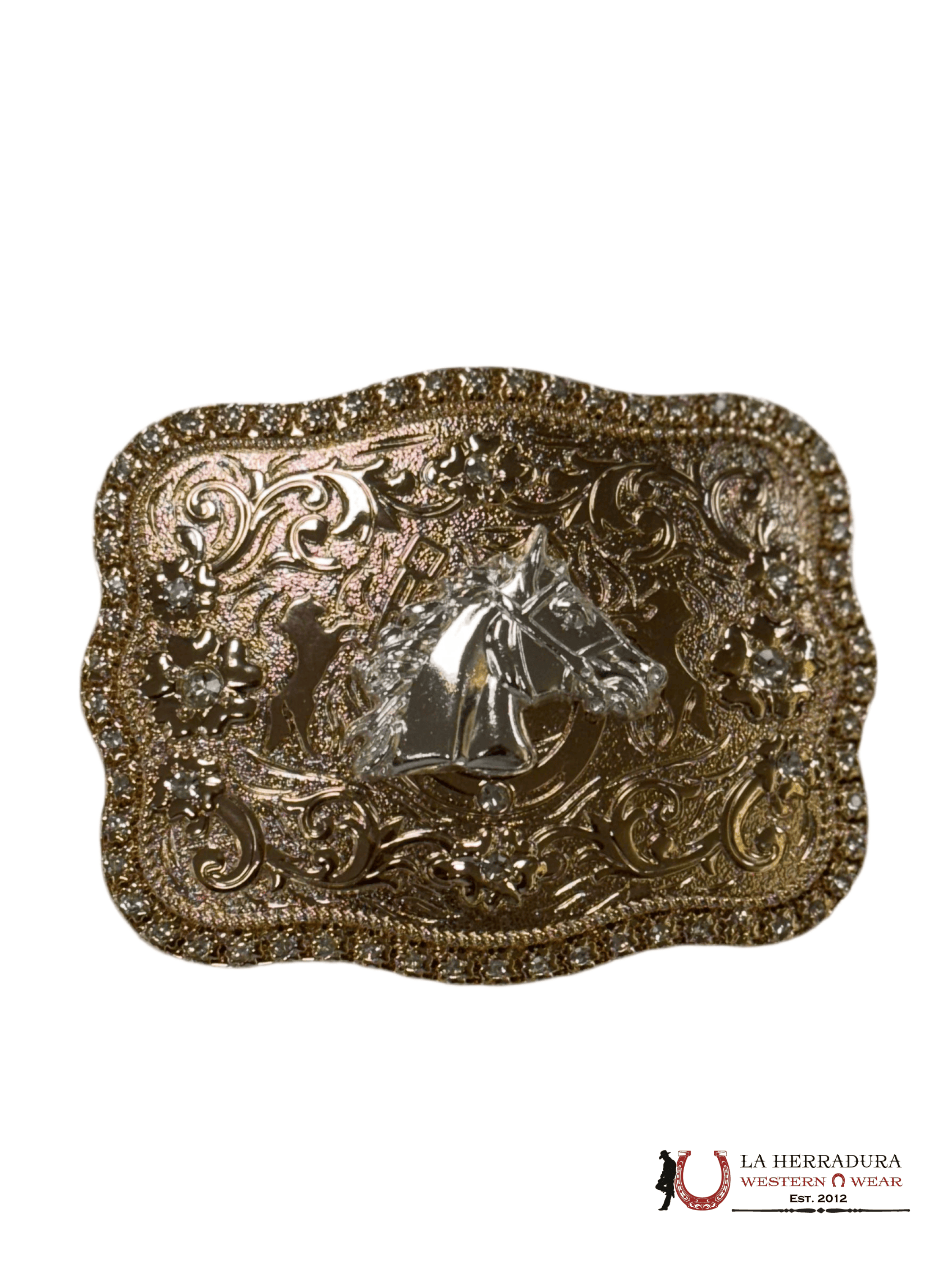 HORSE GOLD SILVER DETAILS SQUARE BUCKLE ACCESORIOS