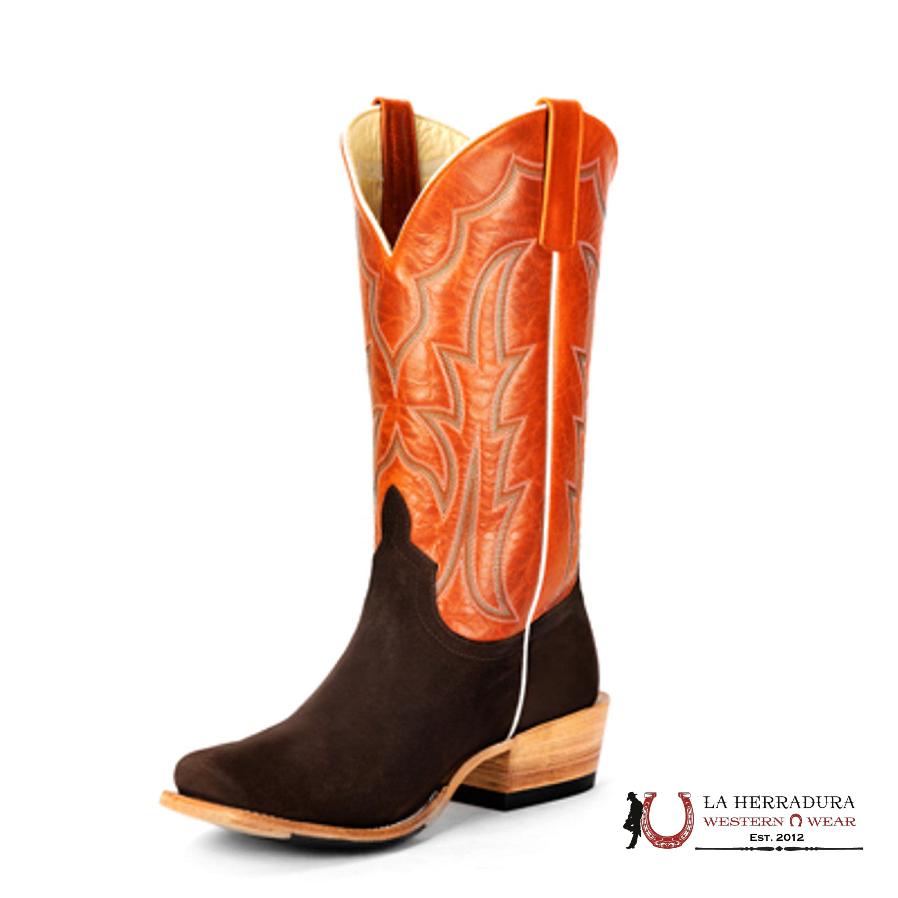 HORSE POWER CHOCOLATE SUEDE BUCKY TANGERINE HP9503 BOTAS HOMBRES