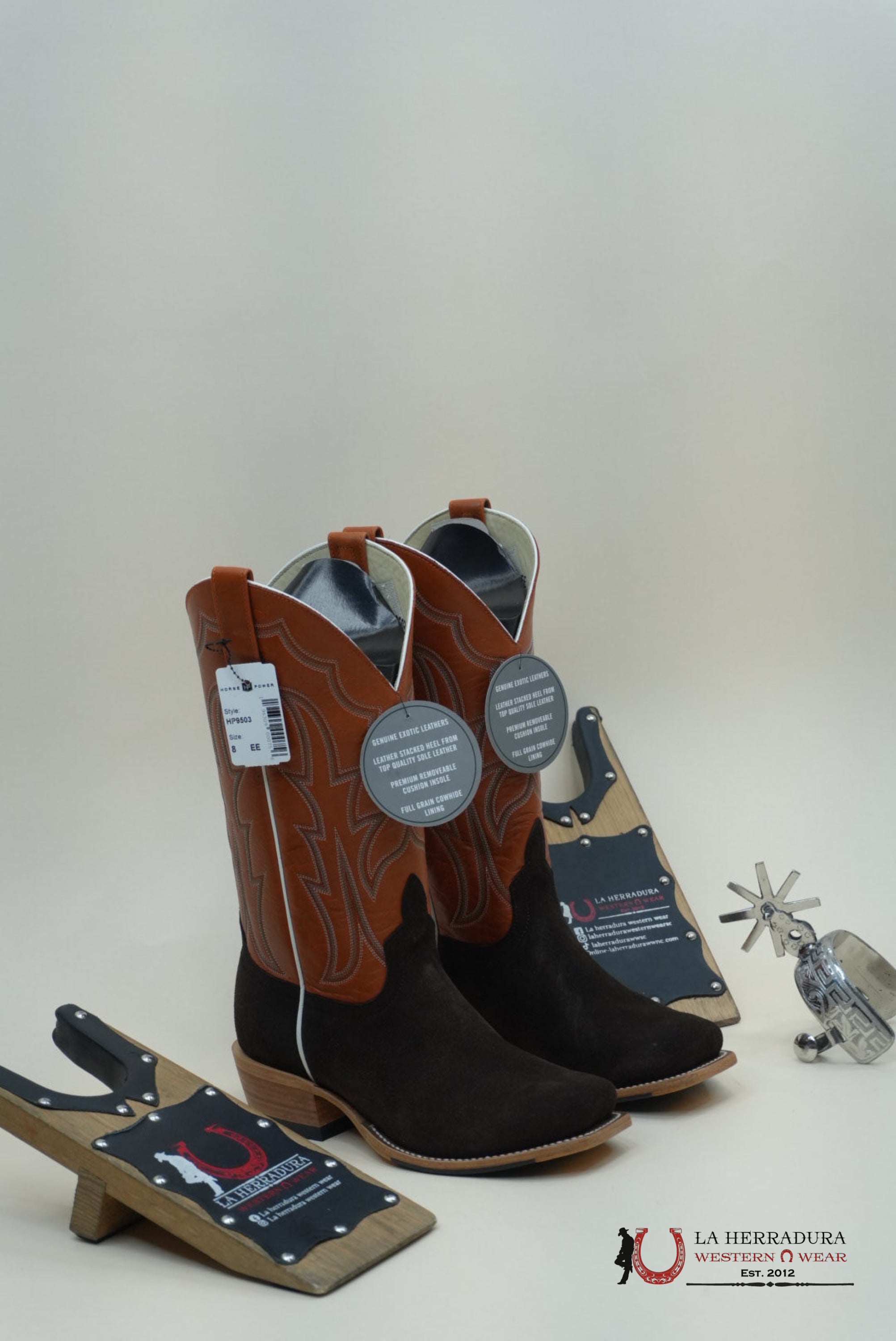 Horse Power Chocolate Suede Bucky Tangerine Botas Hombres