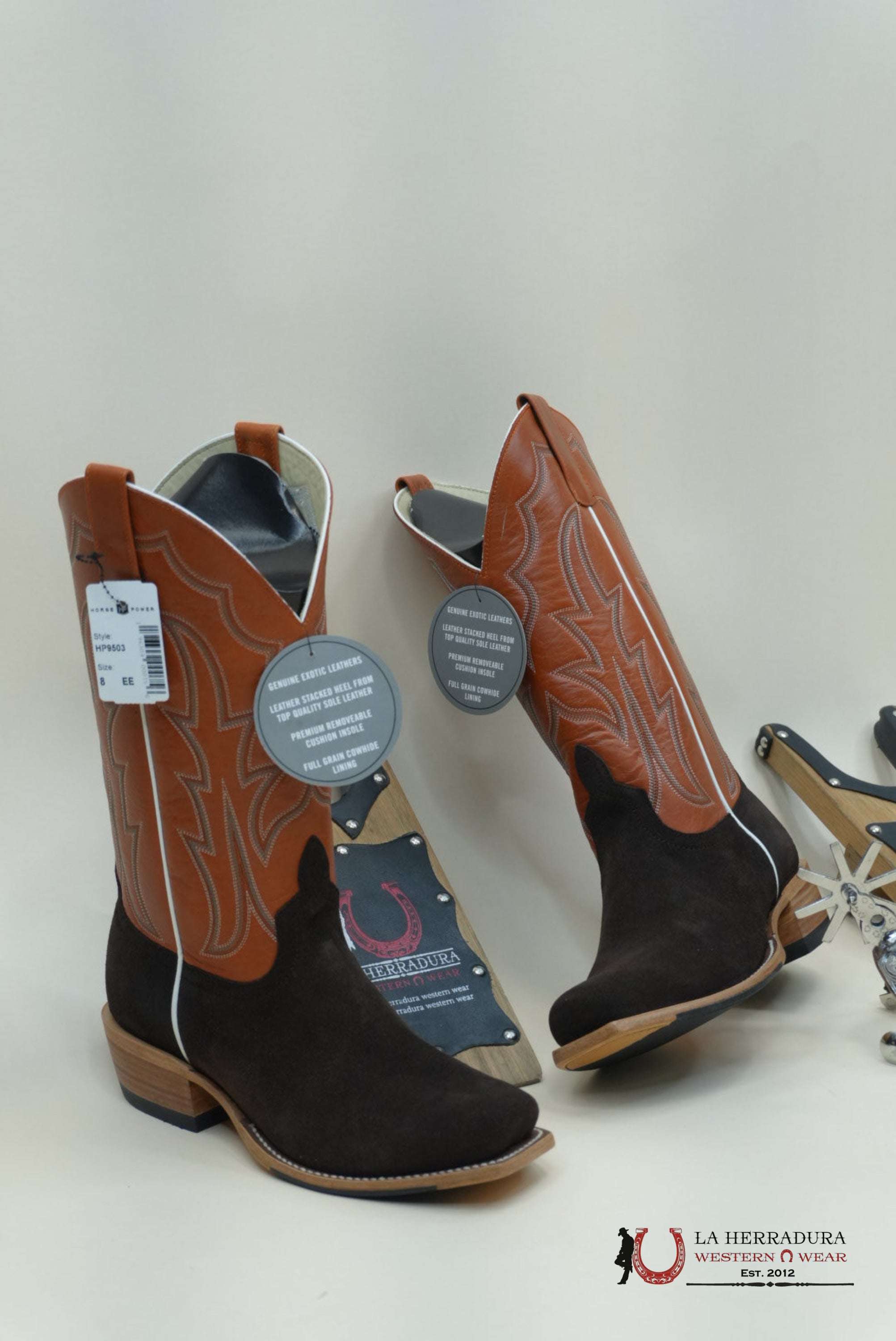 Horse Power Chocolate Suede Bucky Tangerine Botas Hombres