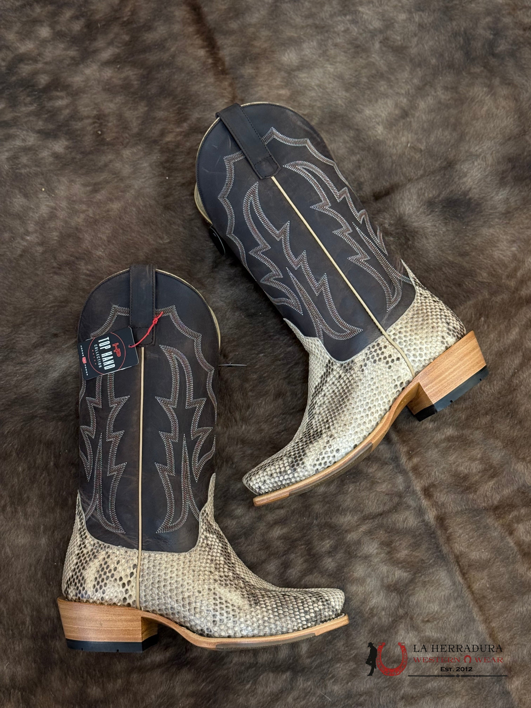 Top Hand Collection Piton Belly Cut Mink Espresso Old Soul - HP9538 BOTAS HOMBRES