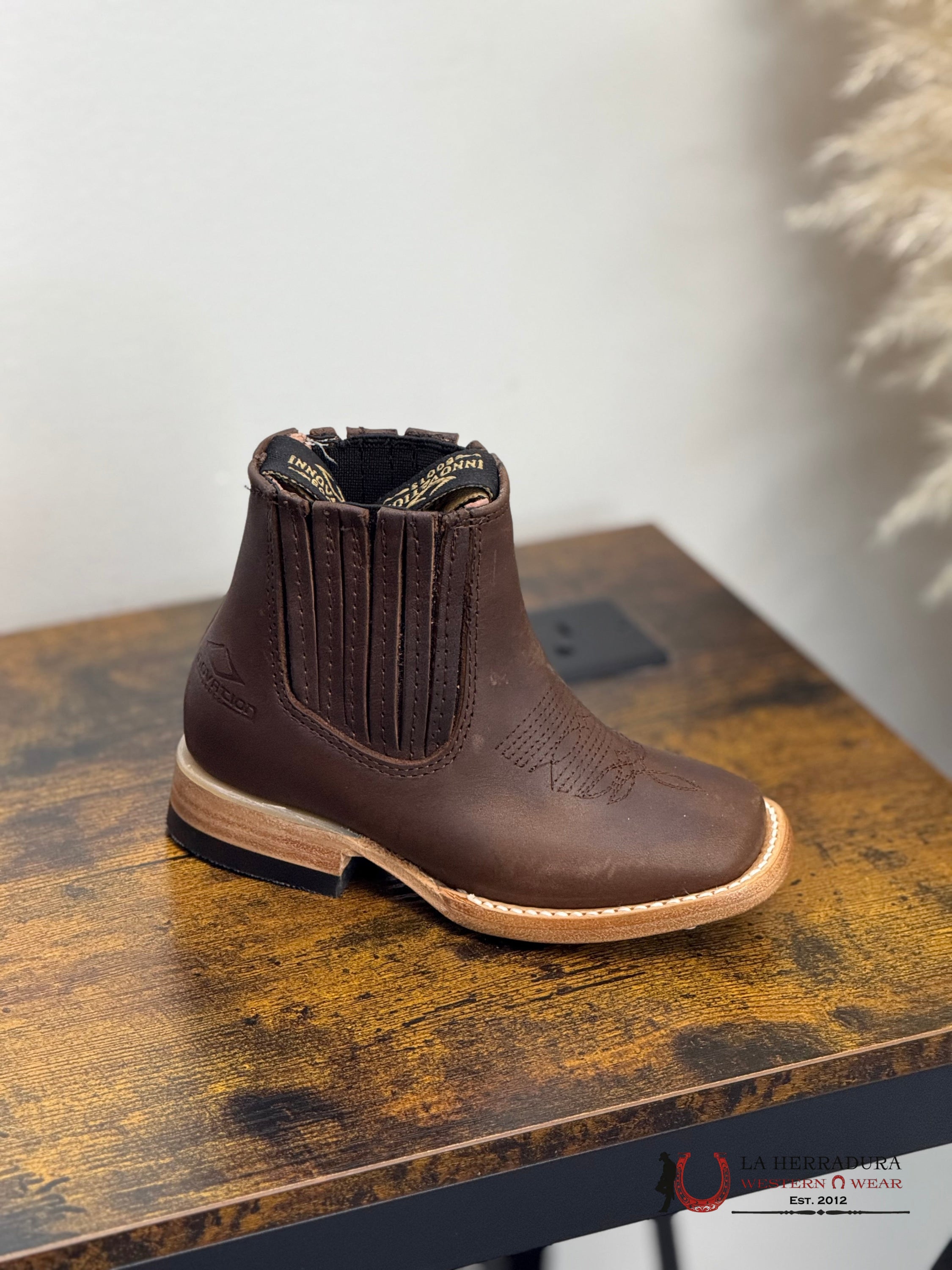 INNOVATION KIDS SHORT BOOT GRASSO BROWN SQ. TOE NIÑOS