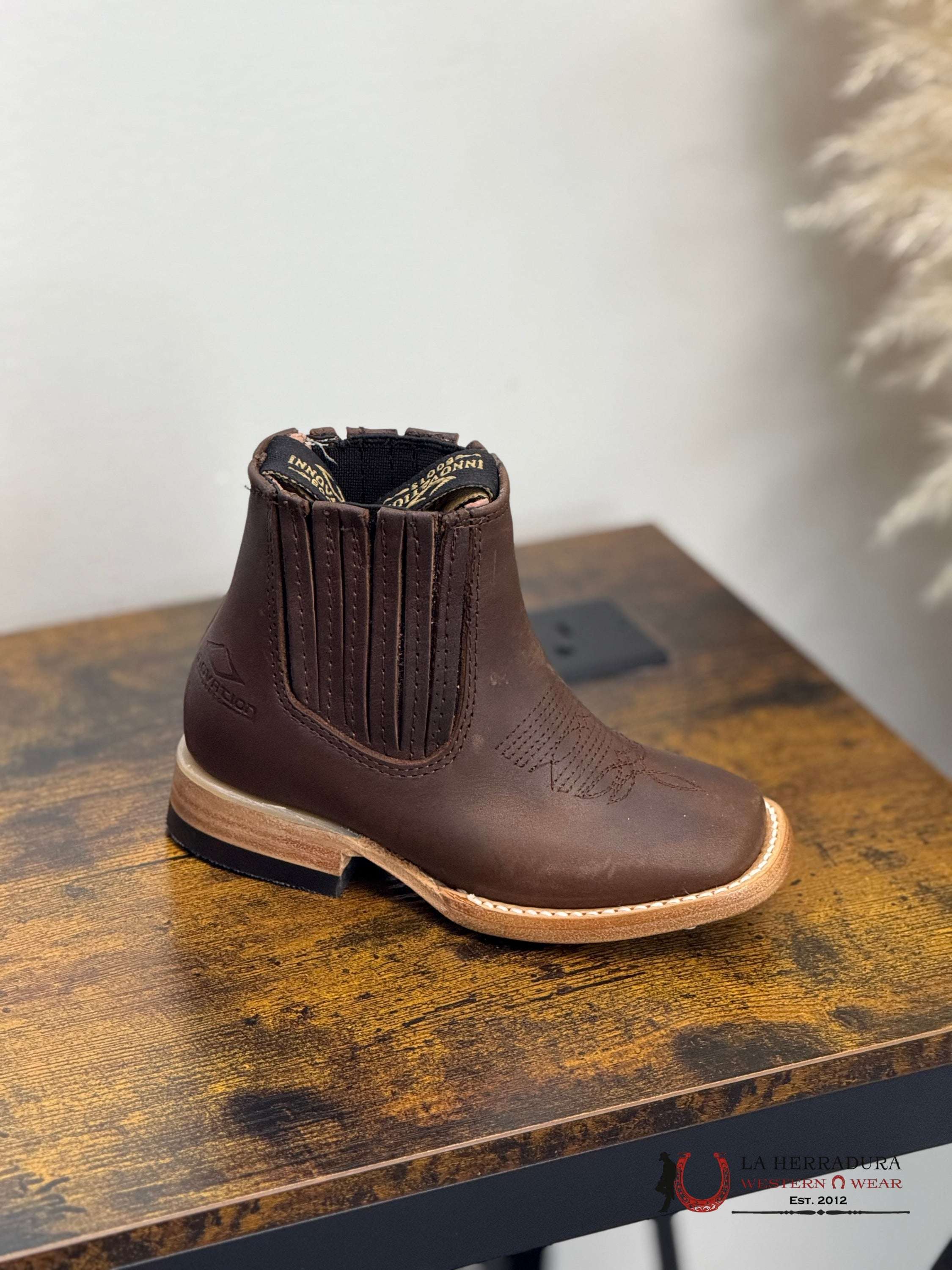 INNOVATION KIDS SHORT BOOT GRASSO BROWN SQ. TOE NIÑOS