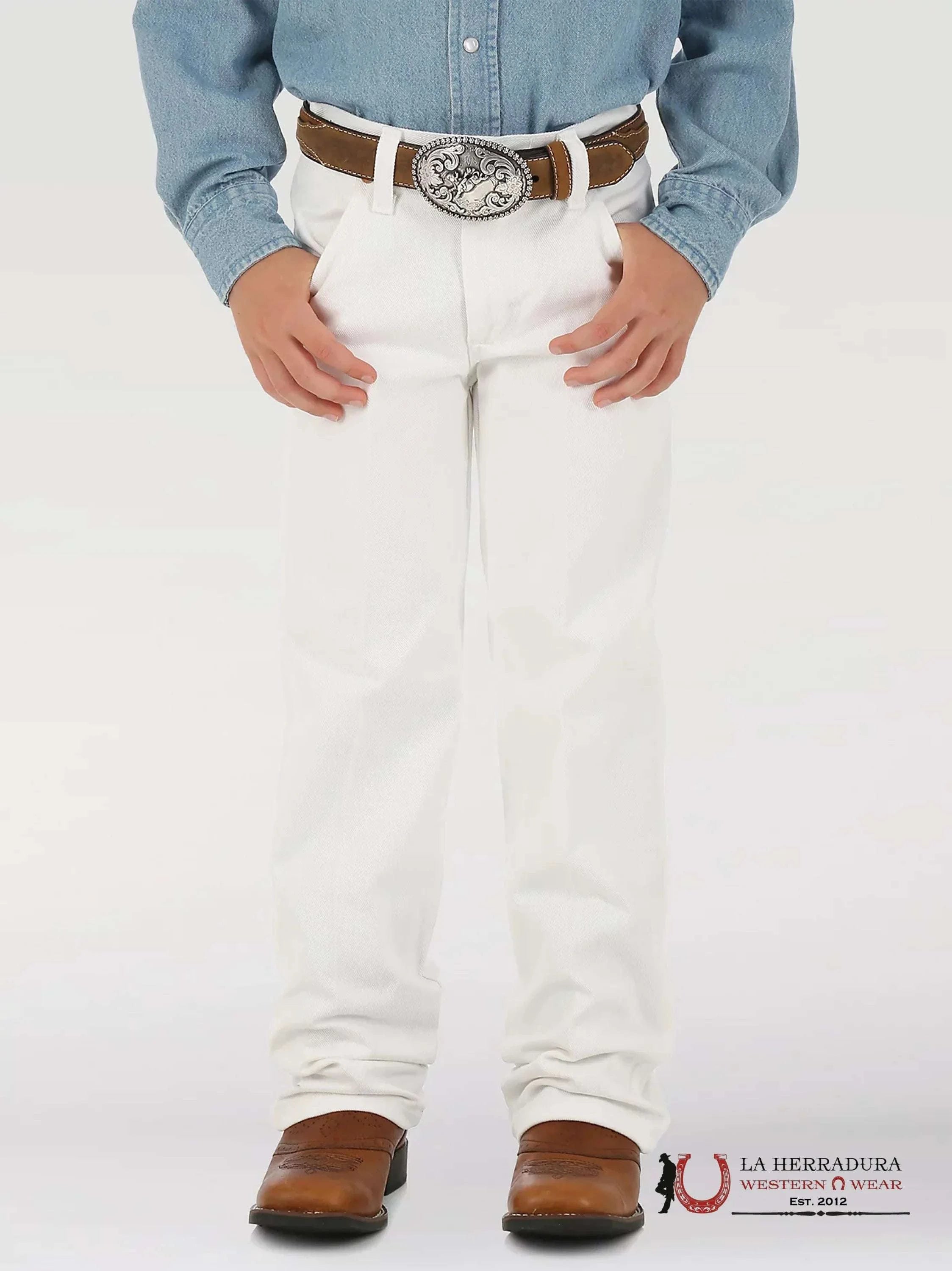 JEANS BOYS WRANGLER TAN COWBOY CUT PRO RODEO ORIGINAL FIT SLIM WHITE 1013MWBWI NIÑOS