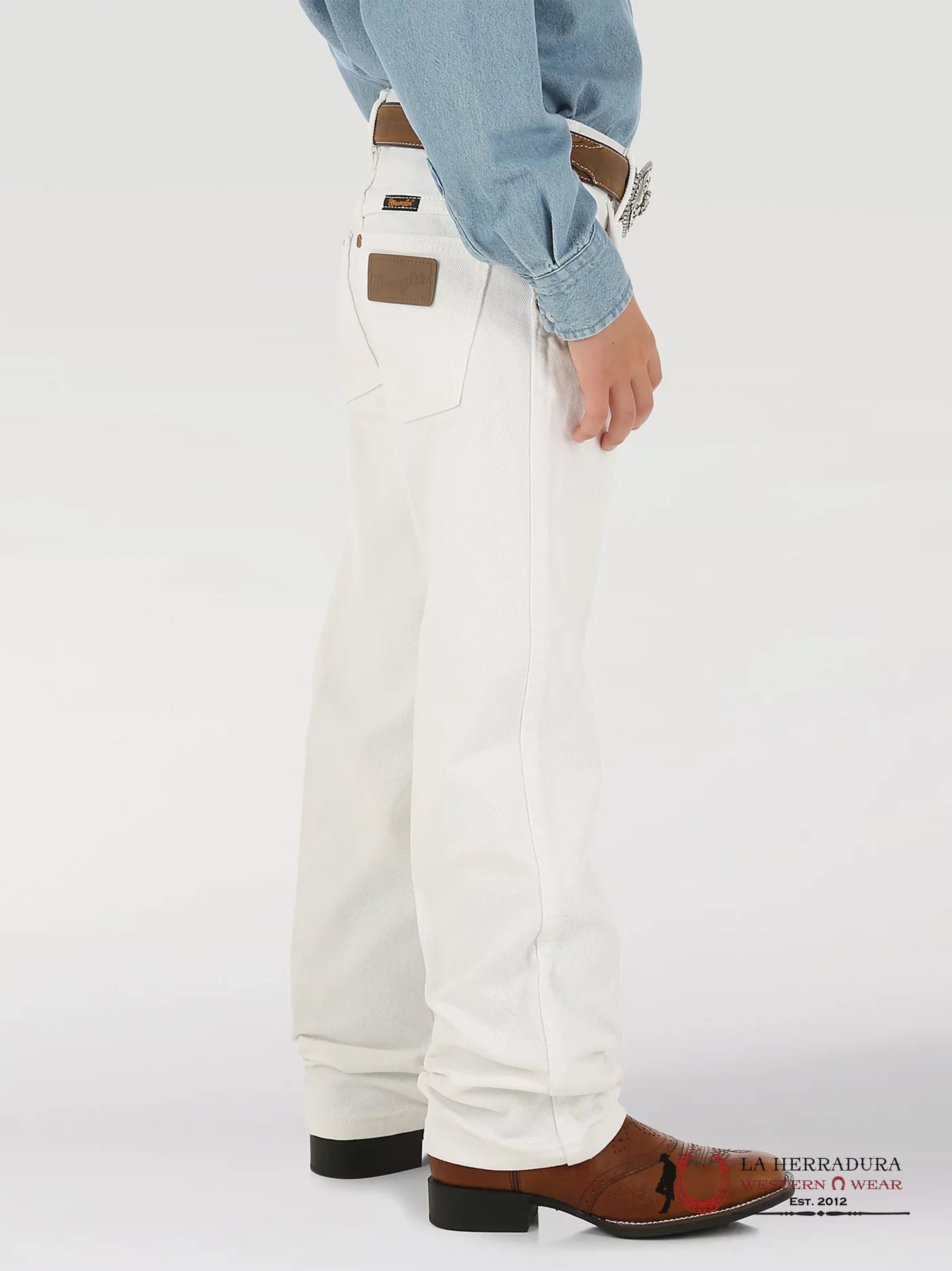 JEANS BOYS WRANGLER TAN COWBOY CUT PRO RODEO ORIGINAL FIT SLIM WHITE 1013MWBWI NIÑOS
