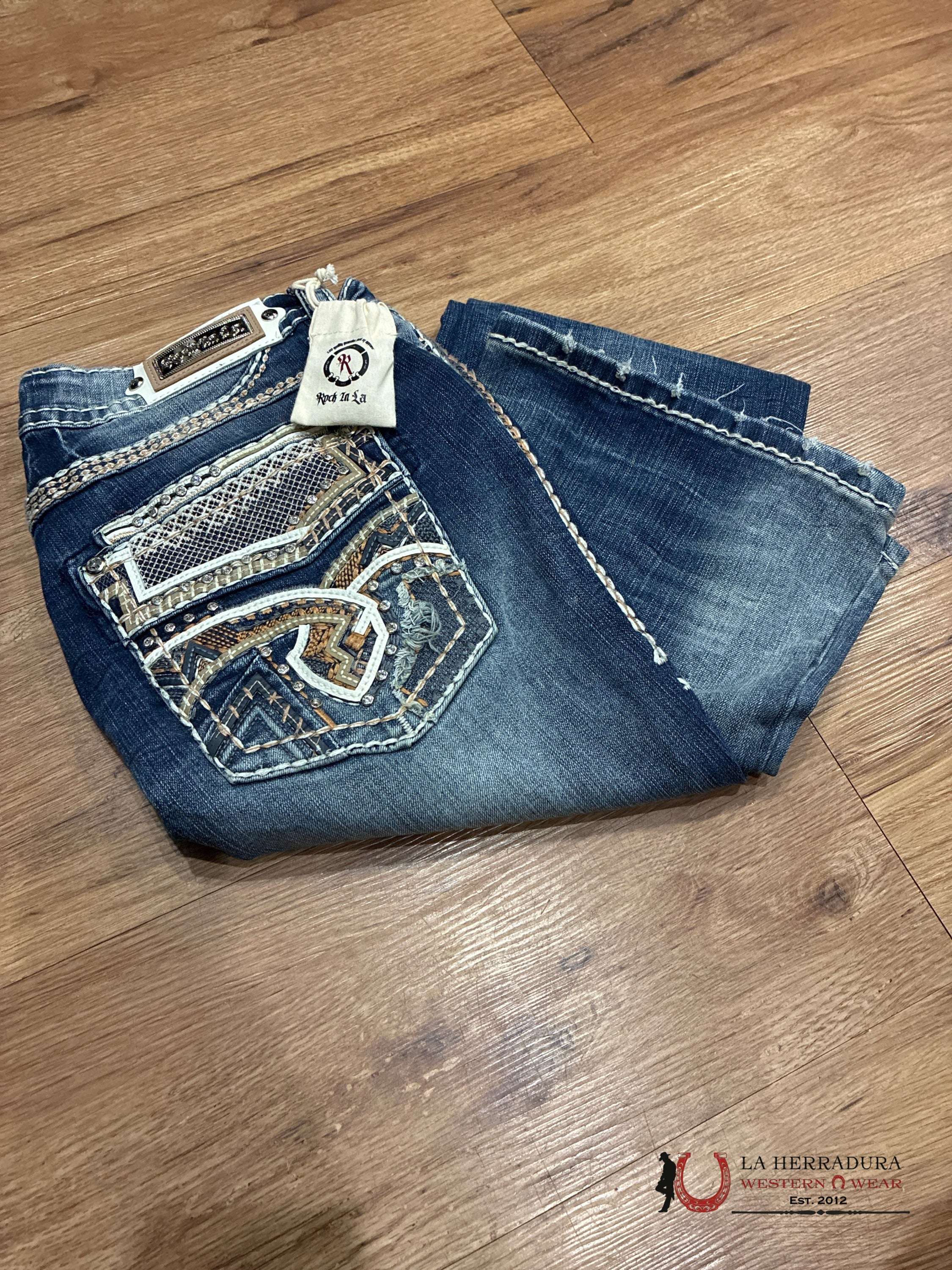 JESSICA Rock In La Bookcut Dark Wash Jean ROPA MUJERES