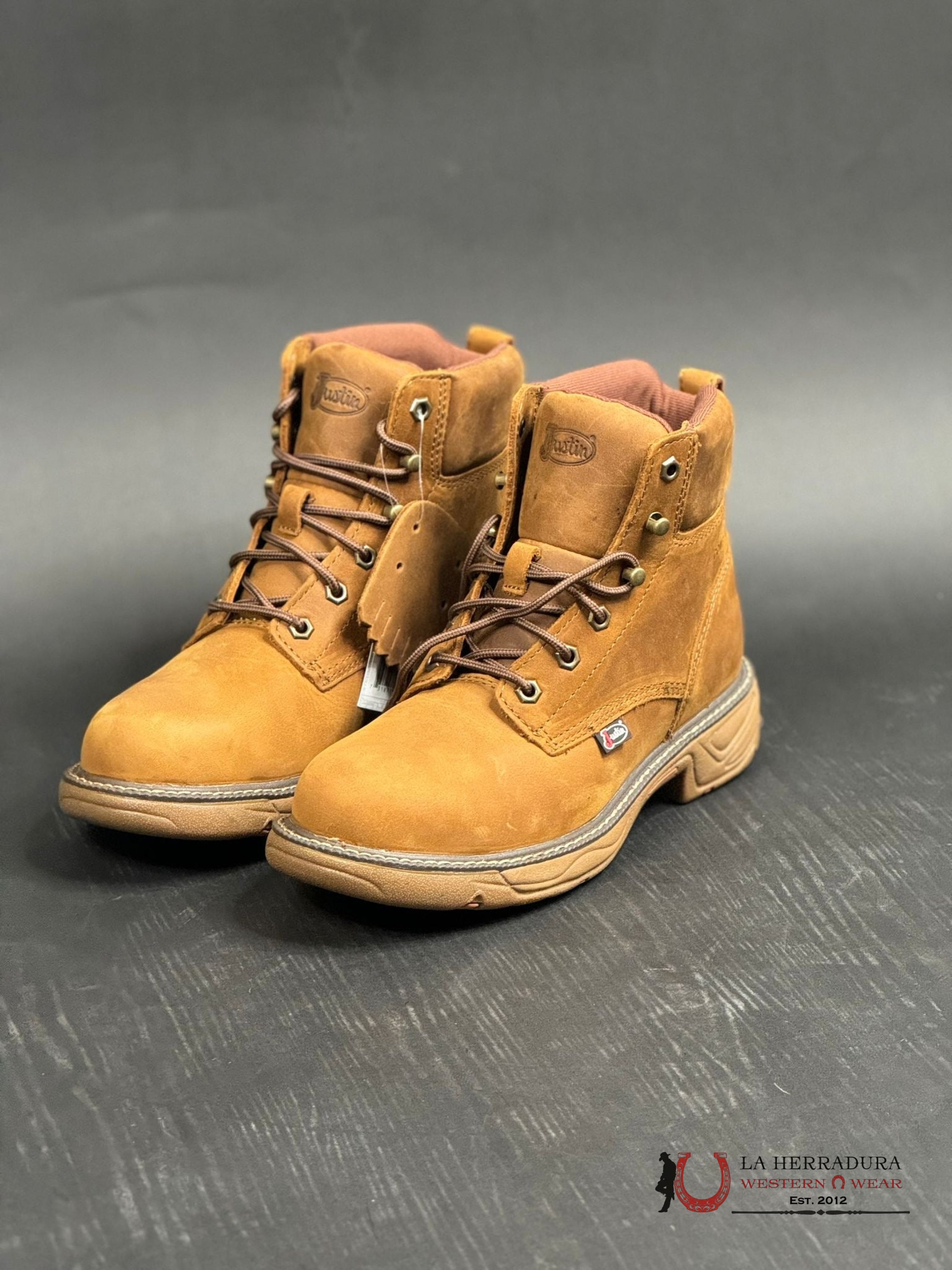 Justin 6” Barley Brown Full Grain Cowhide Ortholite