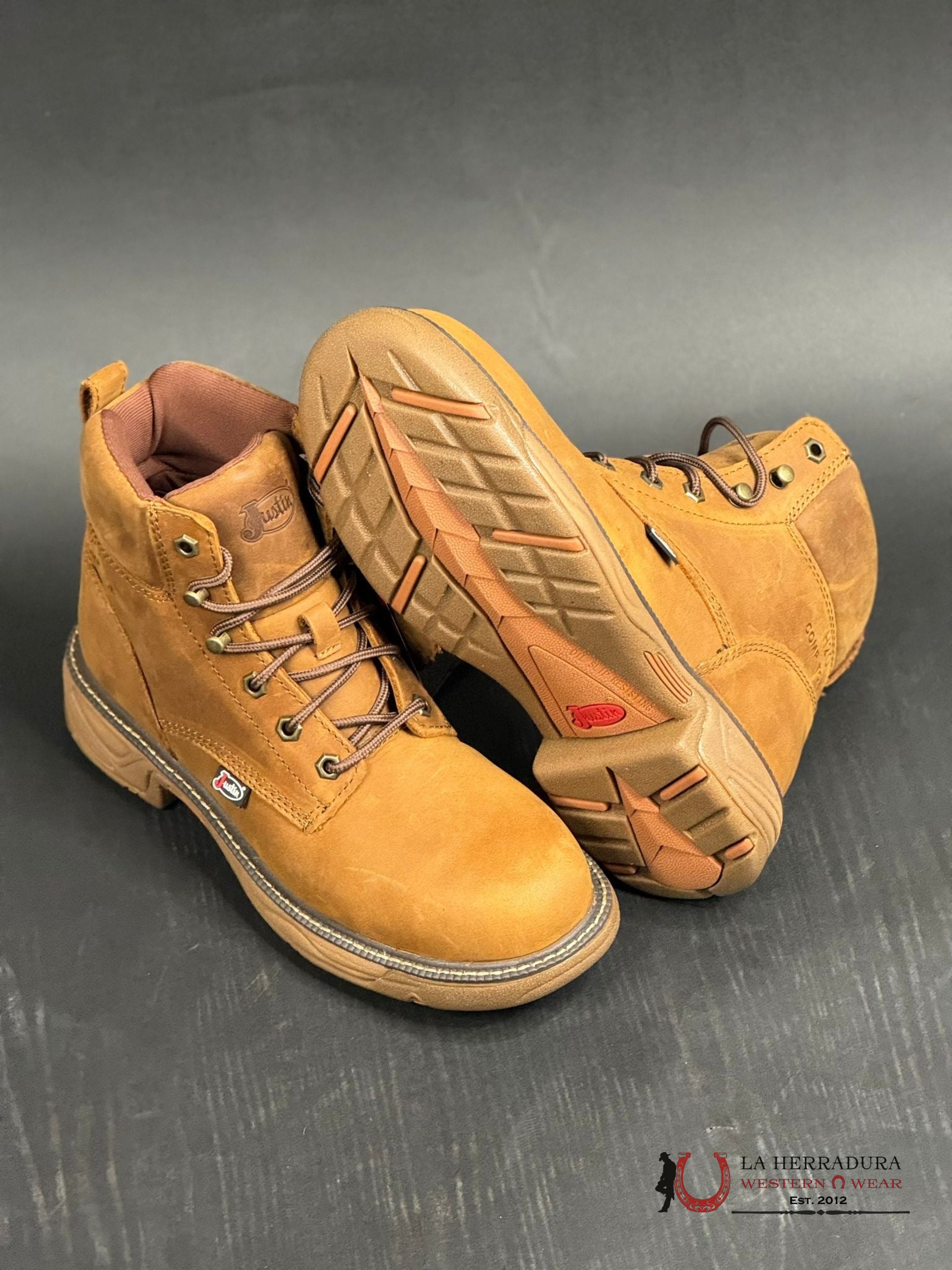 Justin 6” Barley Brown Full Grain Cowhide Ortholite