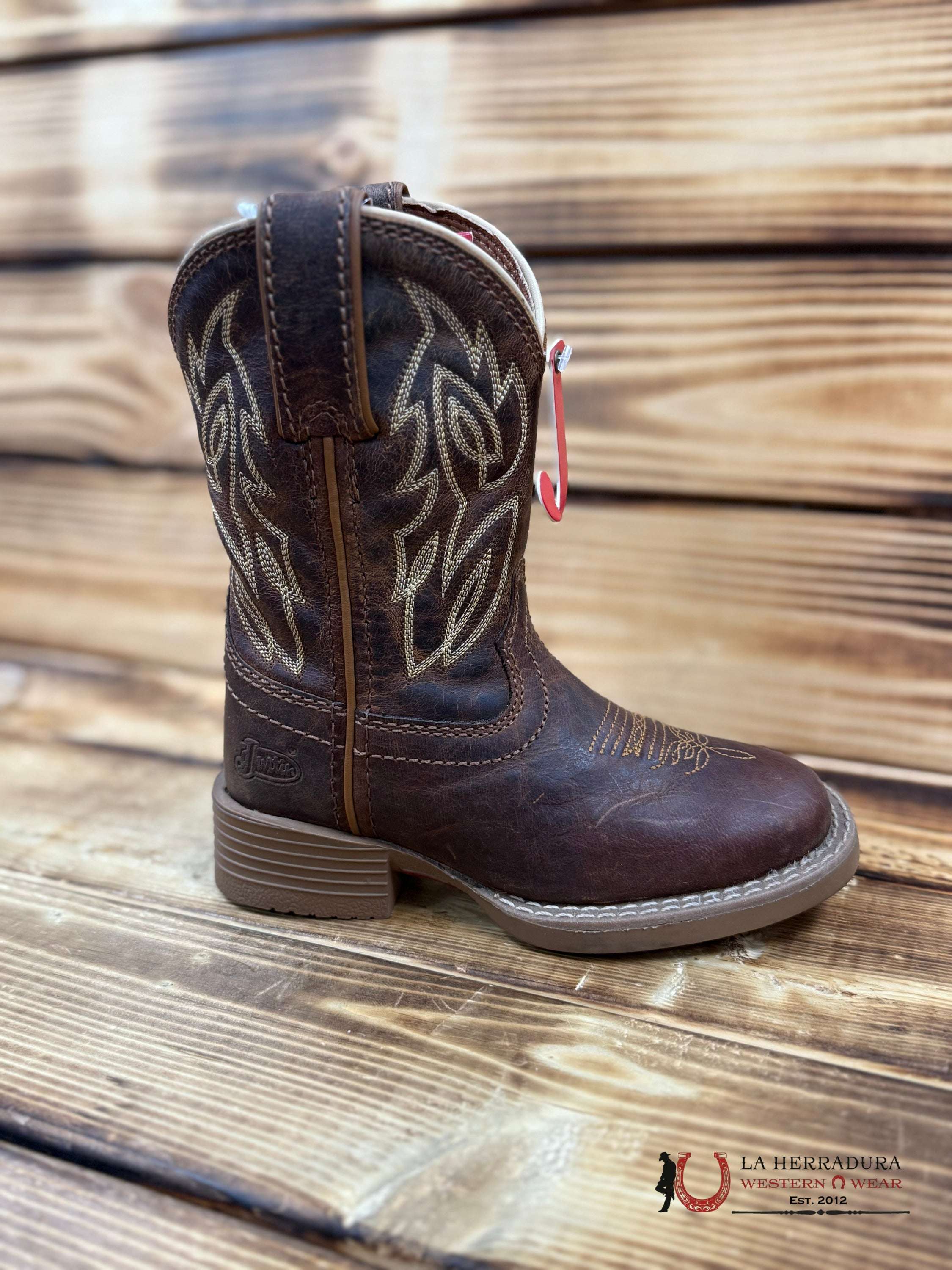 JUSTIN KIDS CANTER JUNIOR ROASTED COGÑAC WATER BUFFALO #JK7516 NIÑOS