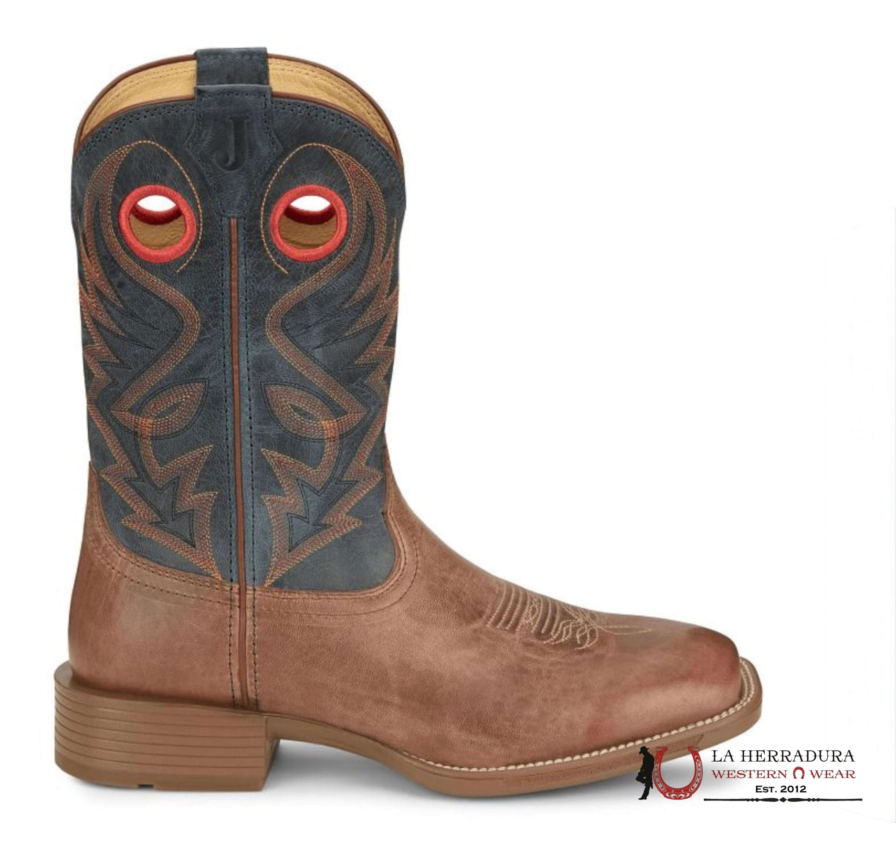 JUSTIN MEN PICKETT TAN GOAT BLUE GOAT STYLE UN7152 BOTAS HOMBRES