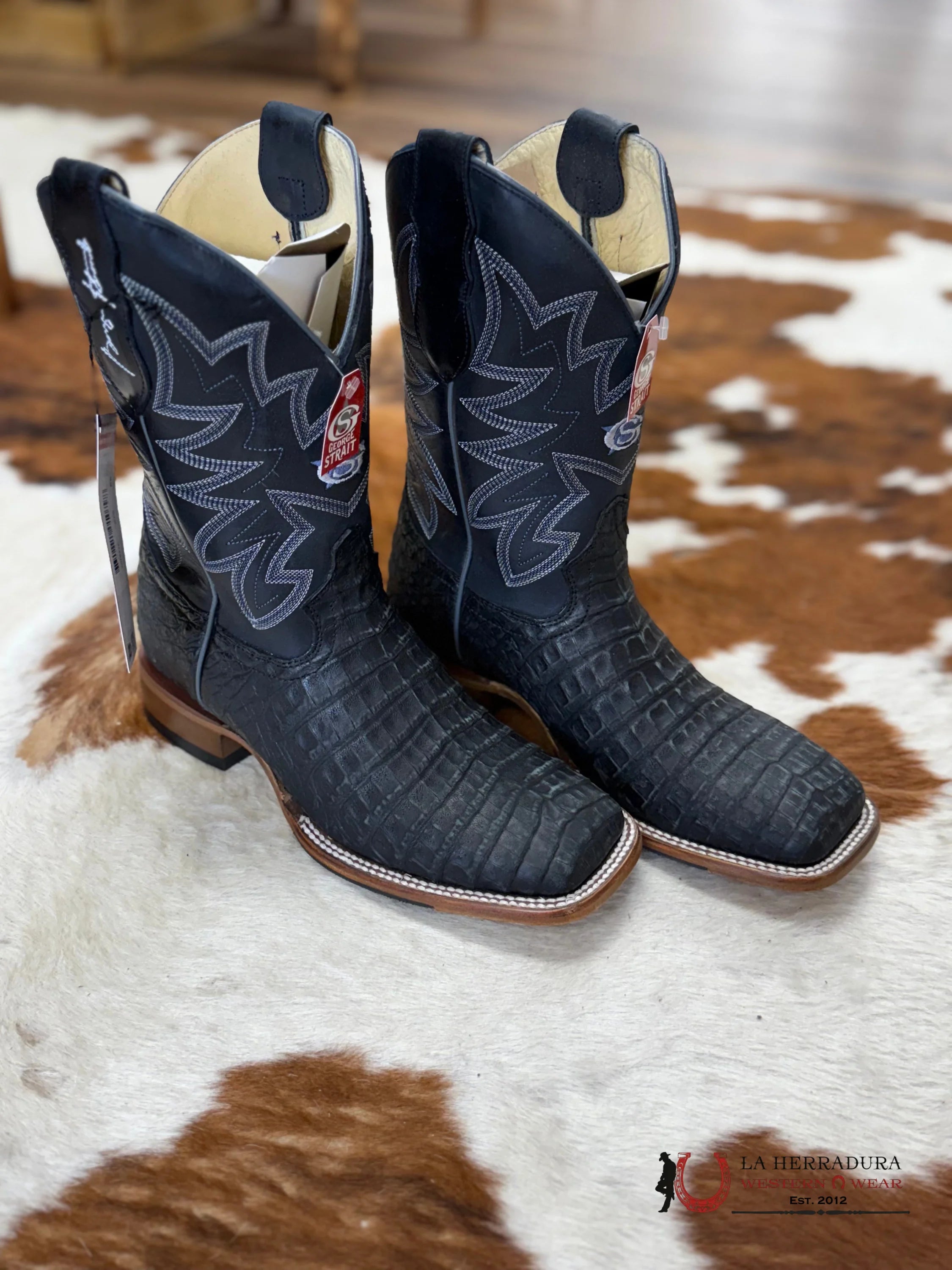 JUSTIN MENS SAN ANTONE CHARCOAL CAIMAN #GR5710 BOTAS HOMBRES