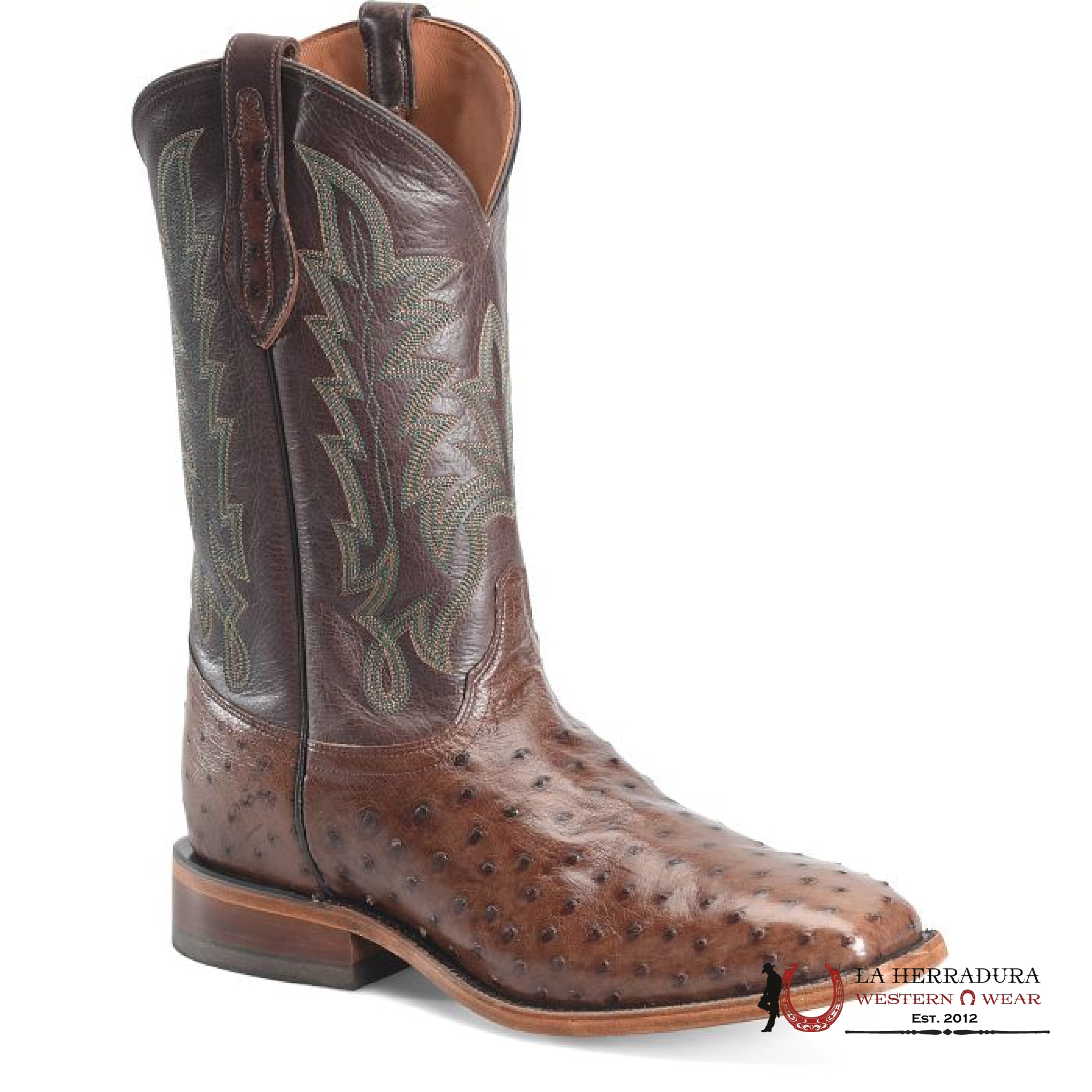 JUSTIN RANCHER JANGO TOBAC FULL WUILL OSTRICH #GR5334 BOTAS HOMBRES