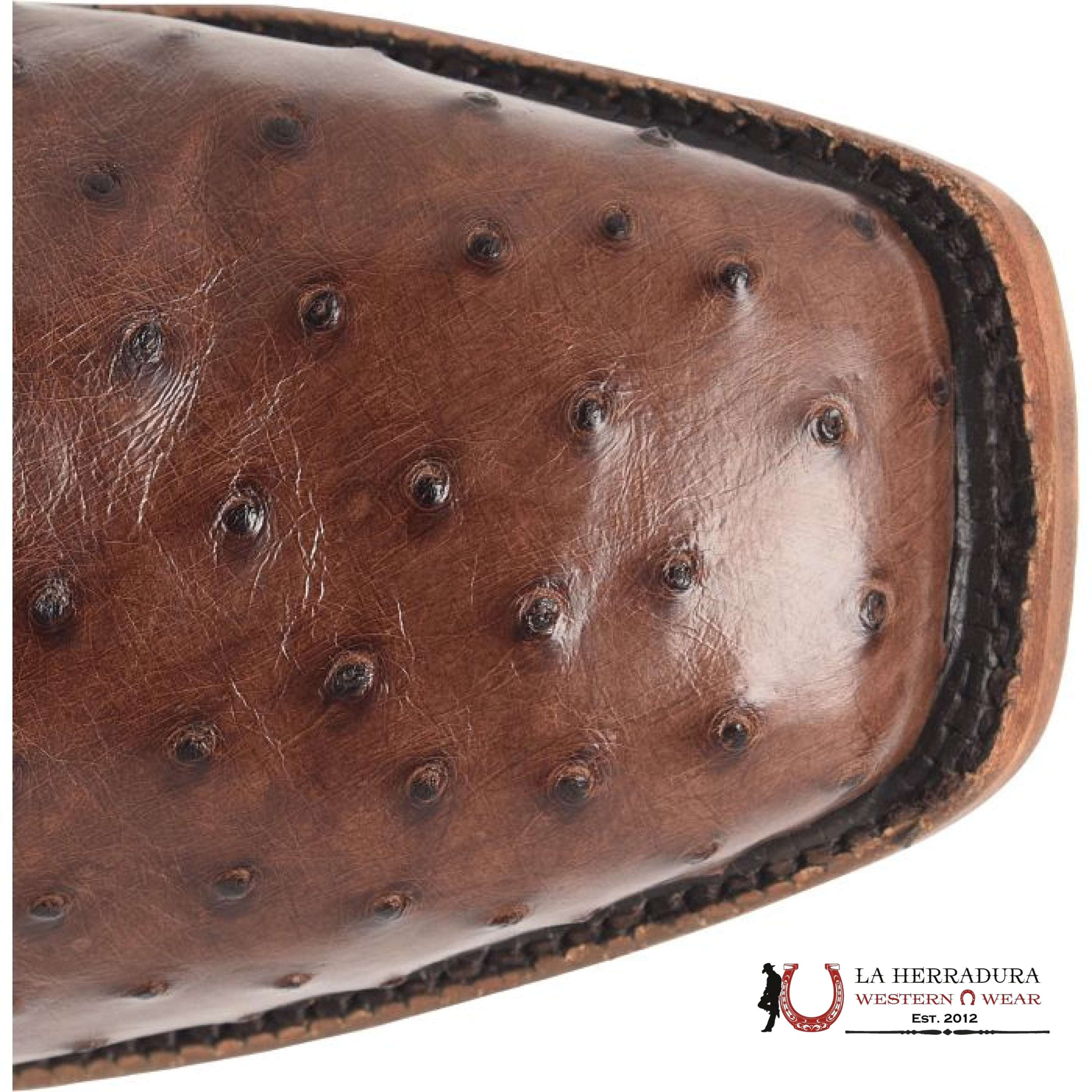 JUSTIN RANCHER JANGO TOBAC FULL WUILL OSTRICH #GR5334 BOTAS HOMBRES