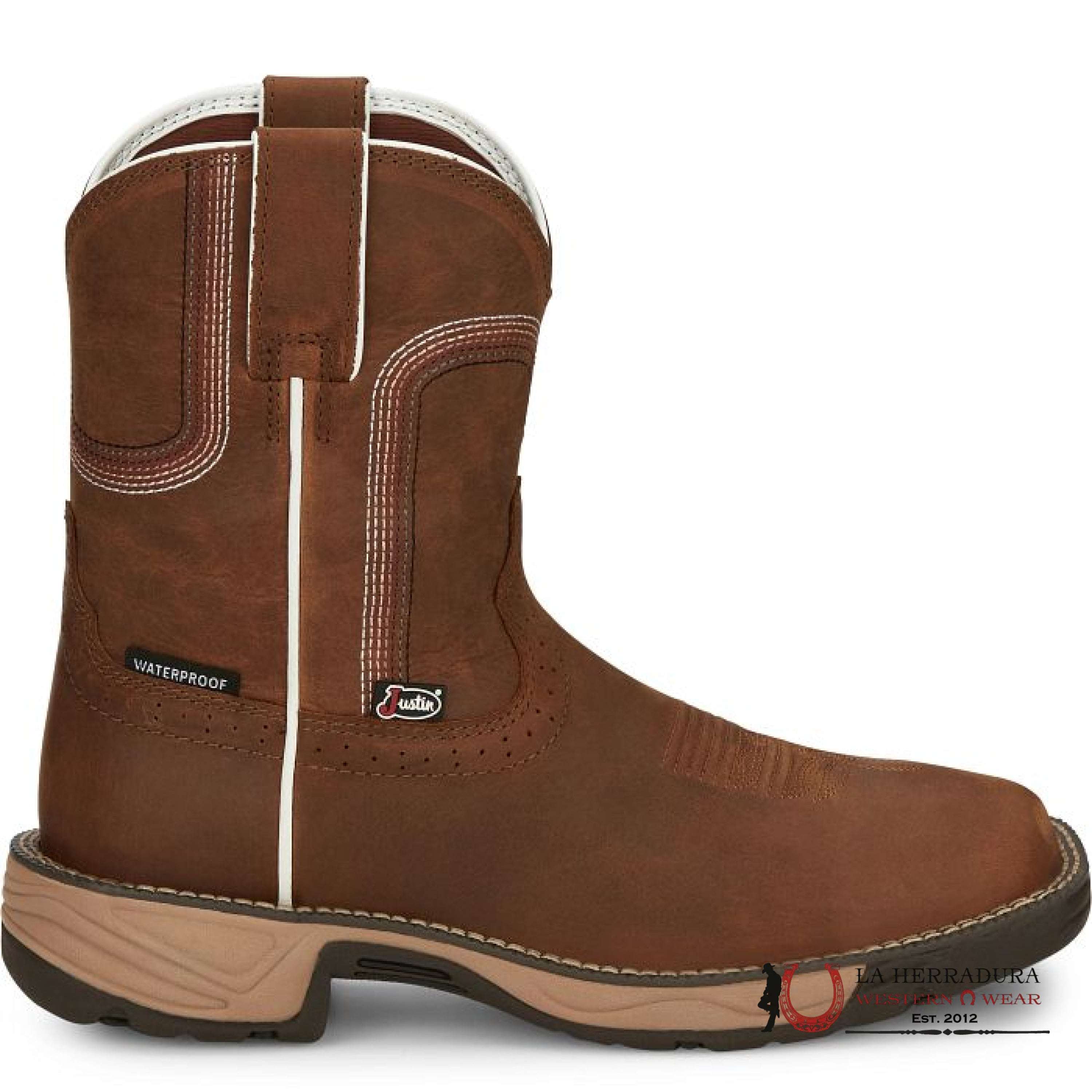 JUSTIN WOMEN WORK BOOT RUSH CEDAR BROWN WATER BUFFALO SE4359 BOTAS MUJERES