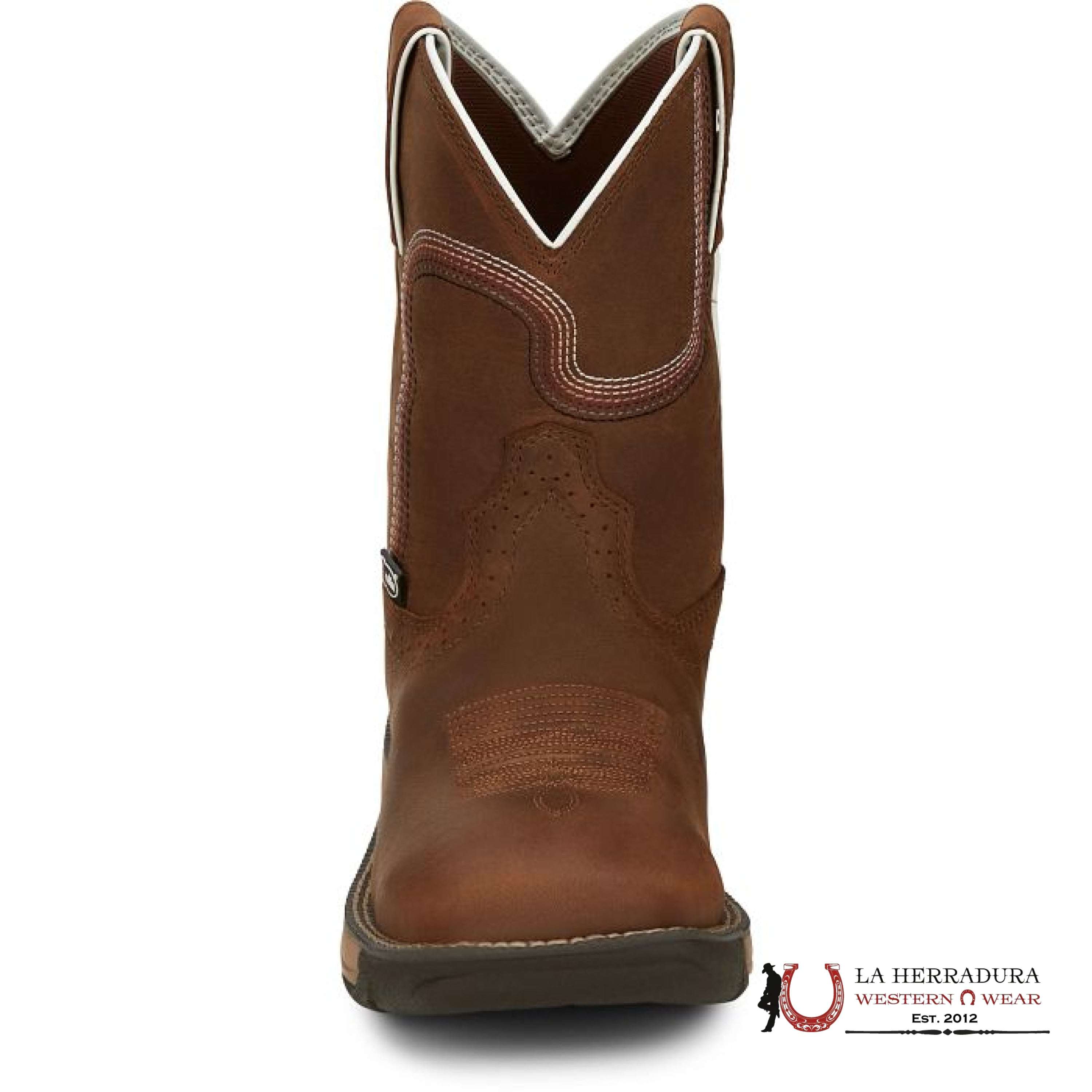 JUSTIN WOMEN WORK BOOT RUSH CEDAR BROWN WATER BUFFALO SE4359 BOTAS MUJERES