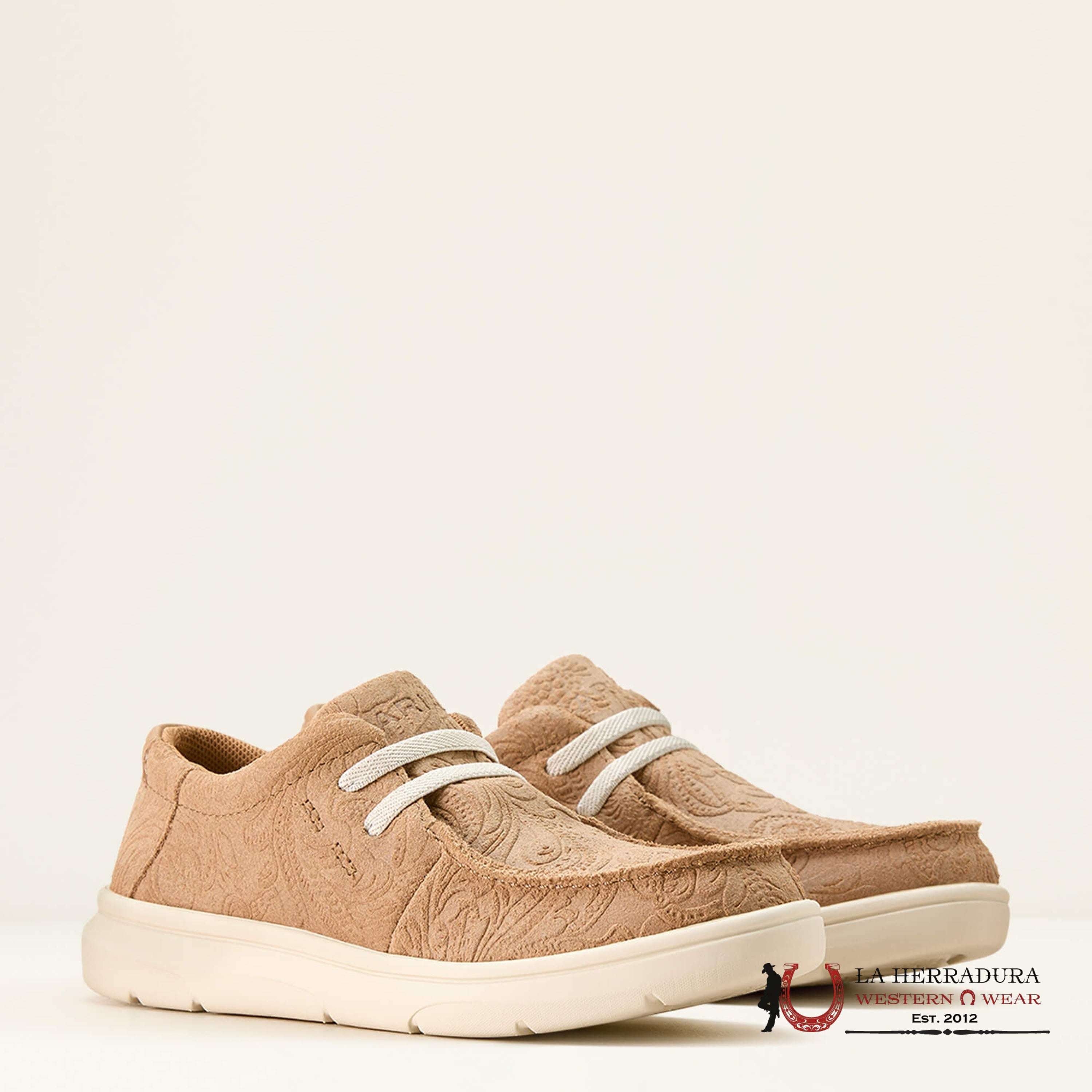 KIDS ARIAT HILO TAN FLORAL EMBOSS 3816