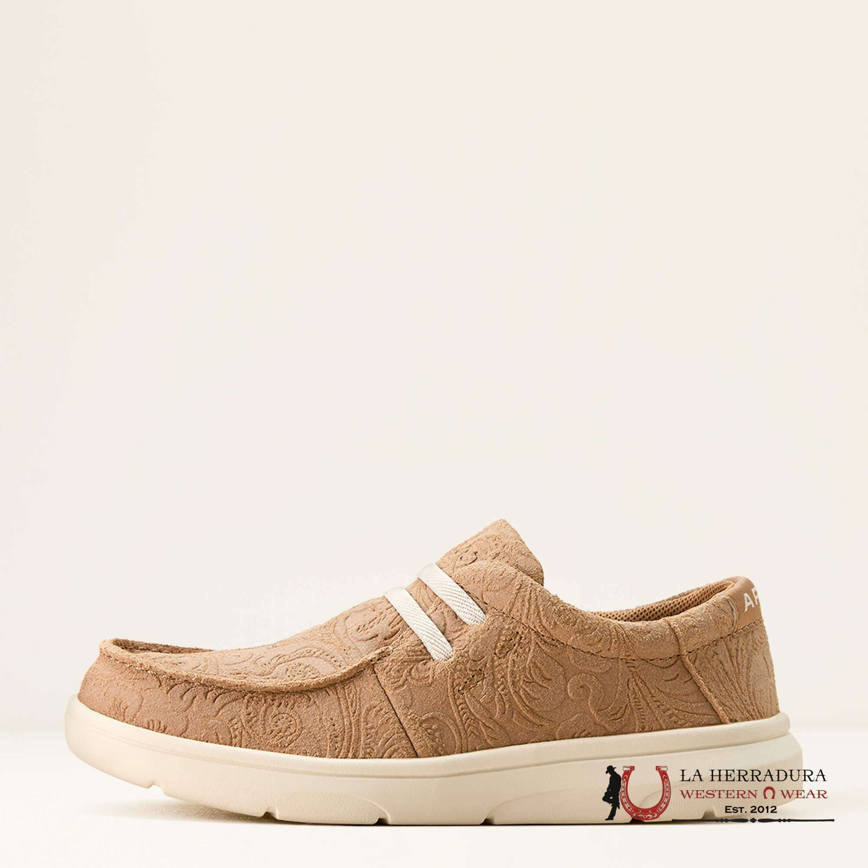 KIDS ARIAT HILO TAN FLORAL EMBOSS 3816
