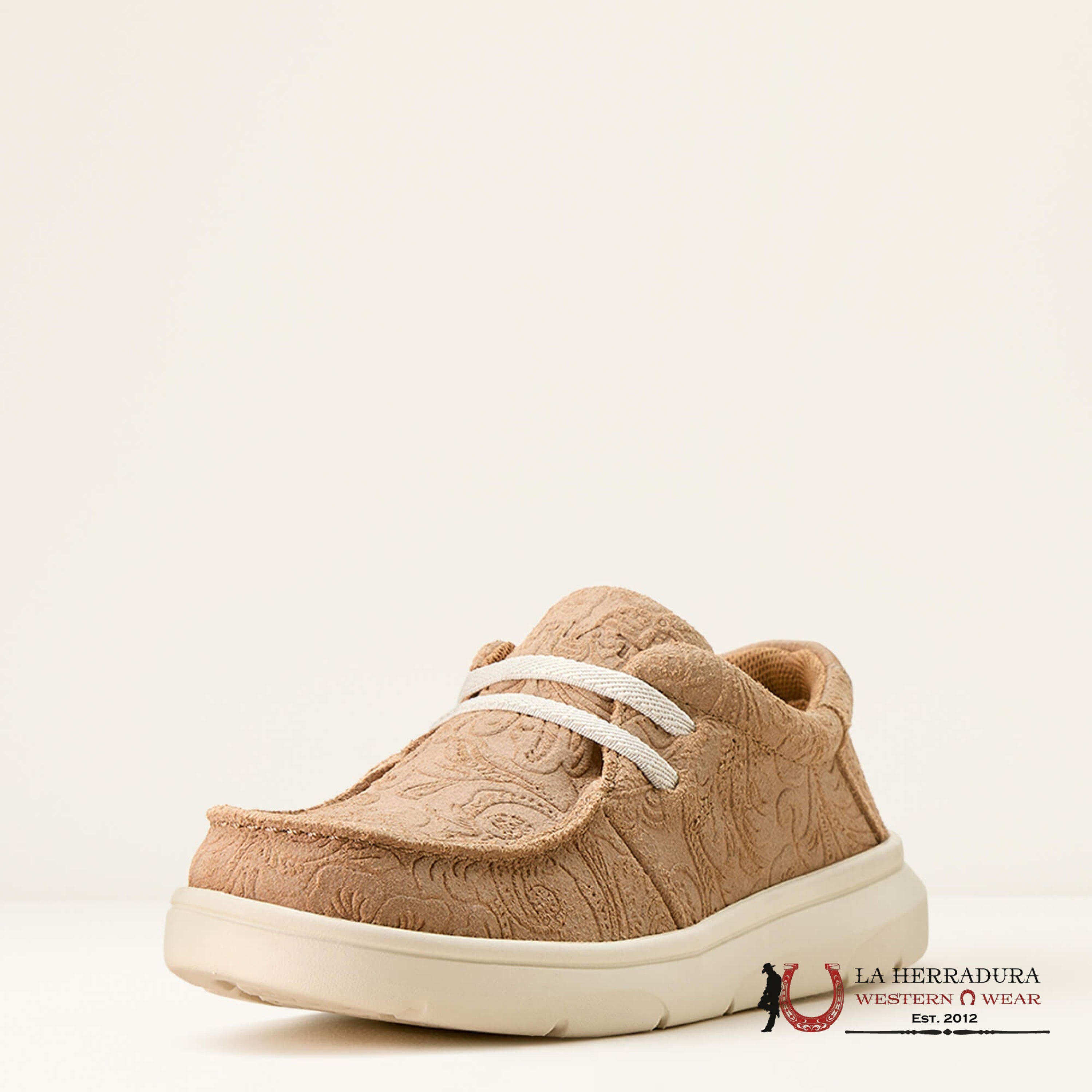 KIDS ARIAT HILO TAN FLORAL EMBOSS 3816