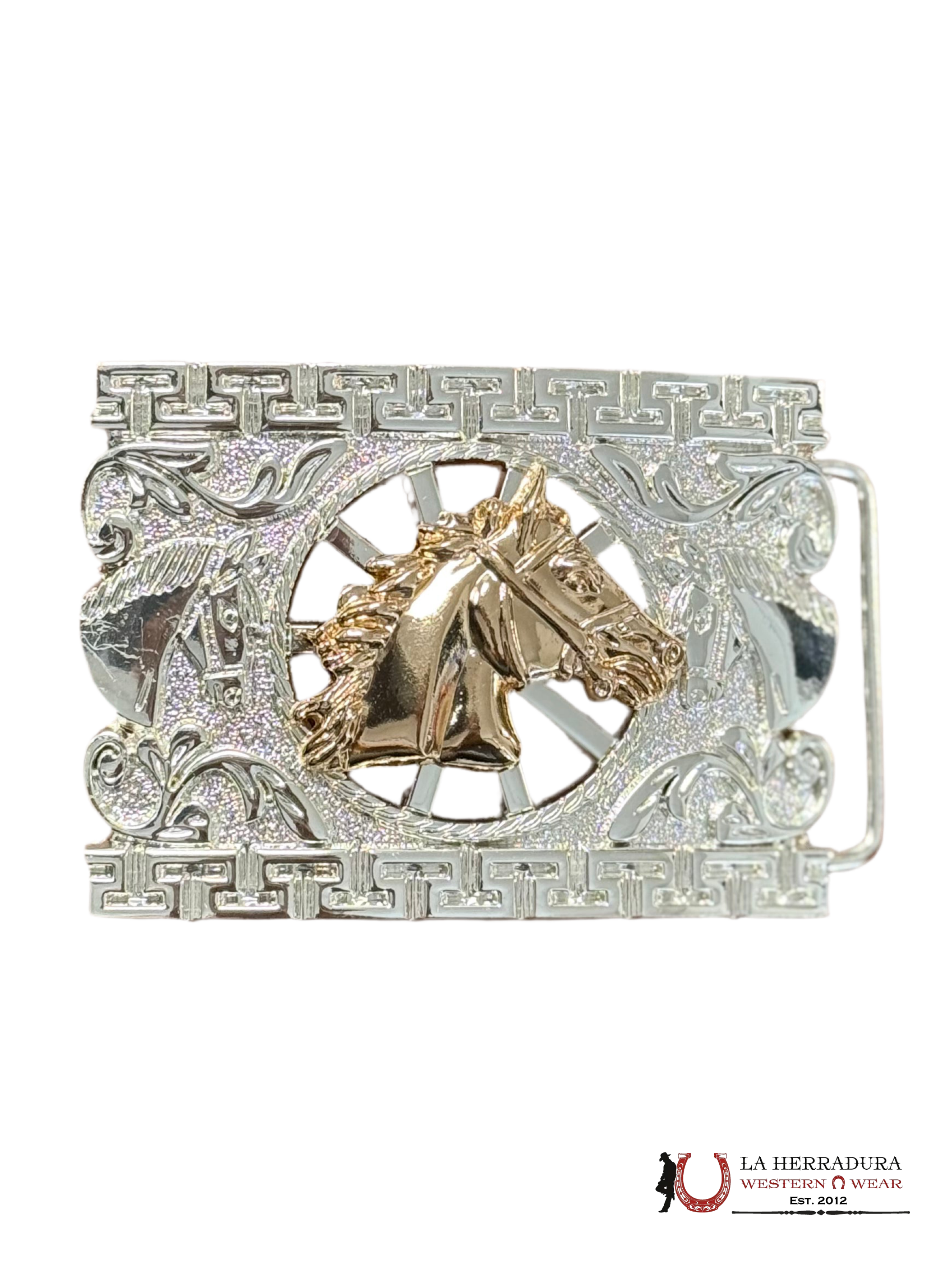 KIDS ROSE GOLD HORSE SQUARE BUCKLE