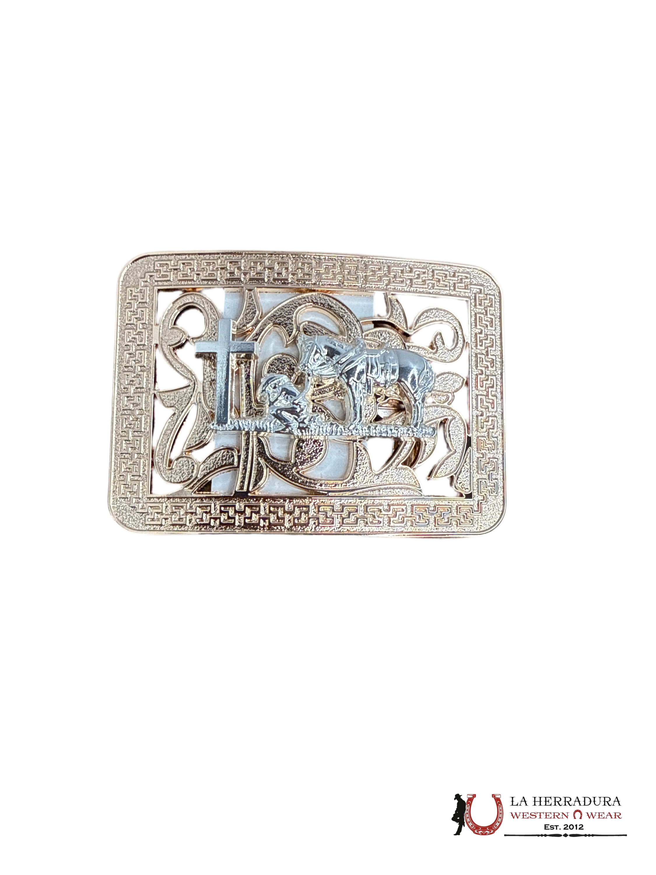 KIDS SQUARE SILVER & GOLD JINETE BUCKLE ACCESORIOS