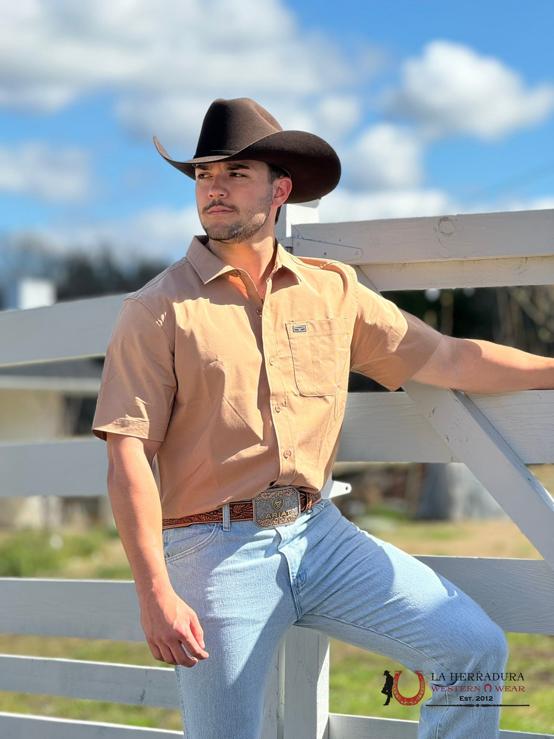 Kimes Ranch Short Sleeve Brown Snap Ropa Hombres